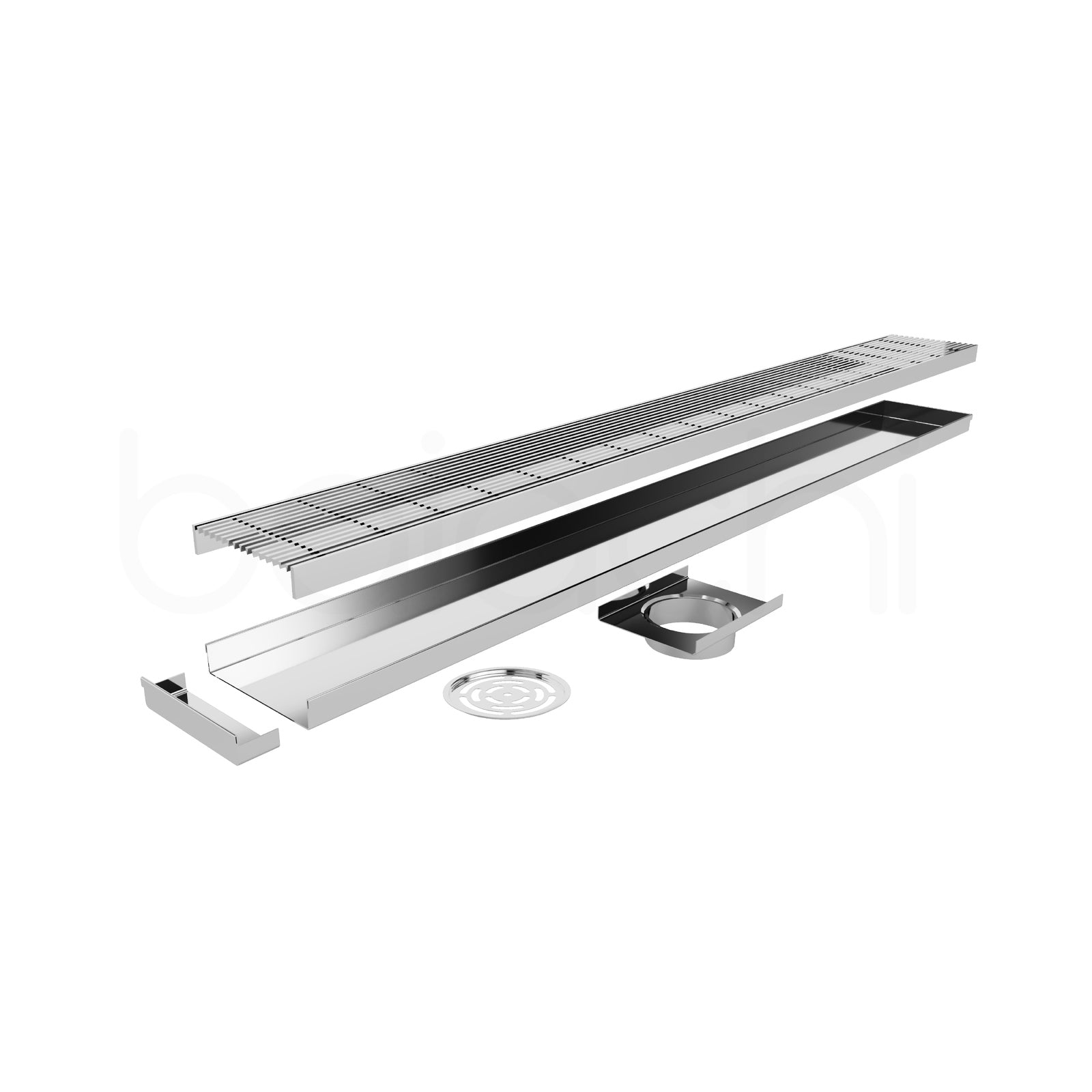 601-900mm Linear Heelguard Adjustable Floor Waste Gun Metal