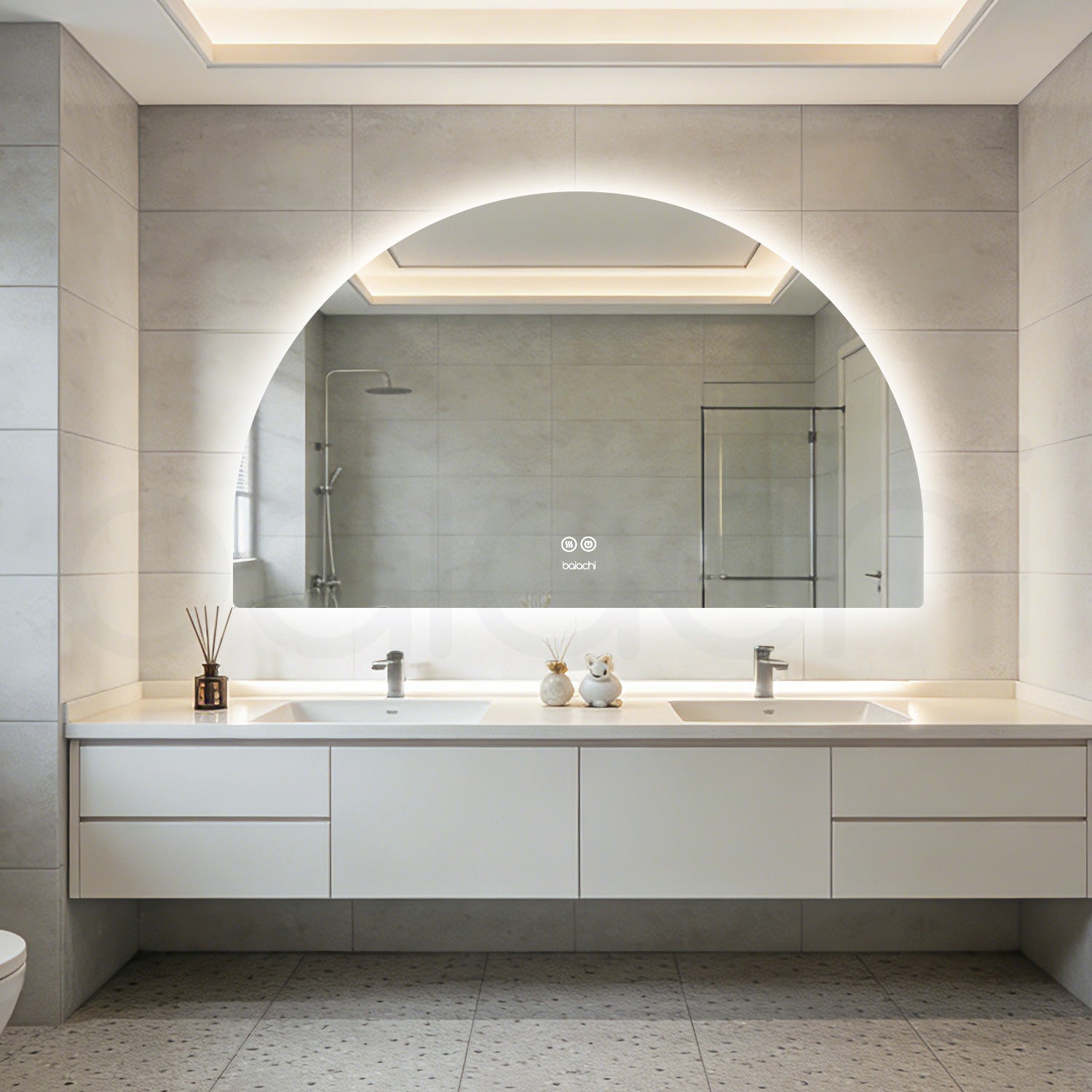 Baiachi LED Square 1500x800mm Backlit Anti-Fog Mirror