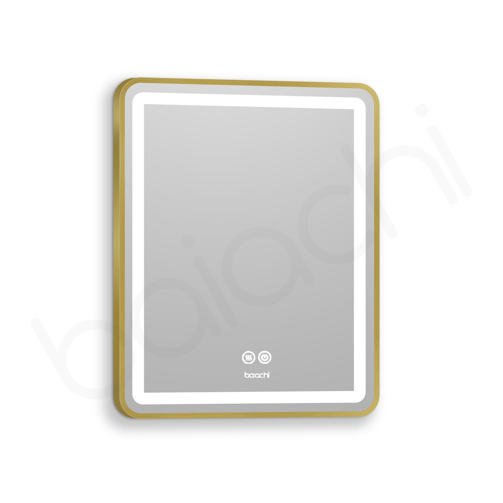 Baiachi Eden LED Square 600mmx750mm Frame Mirror Brushed Gold