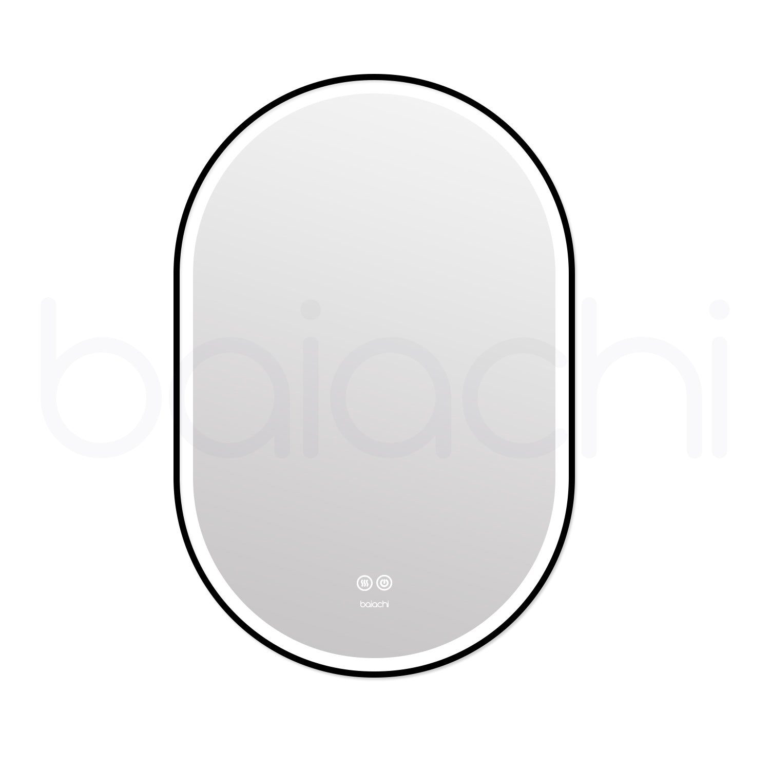 Baiachi Cora LED Oval 600mmx900mm Frame Mirror Matte Black
