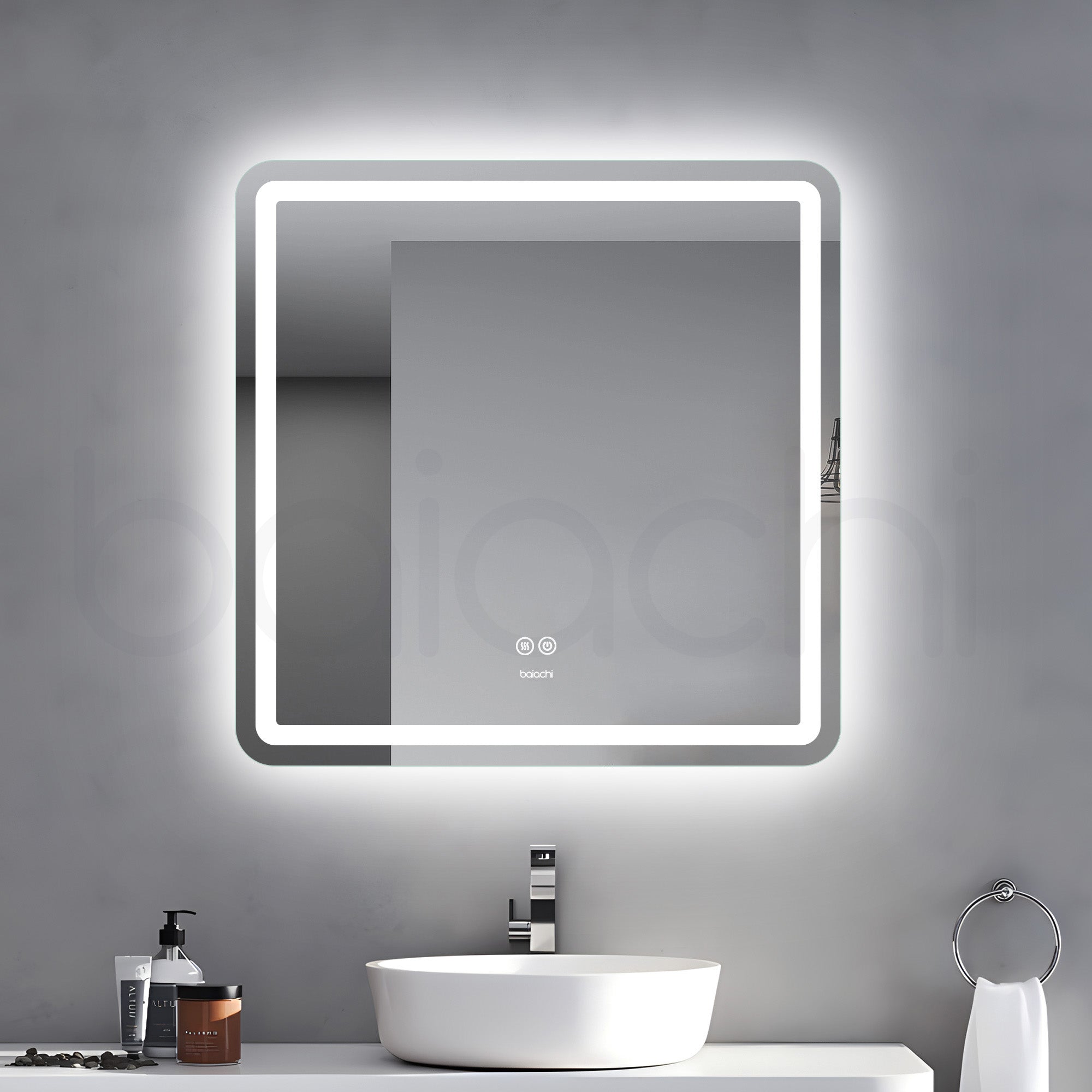 Baiachi 750x750 LED Square Frameless Mirror