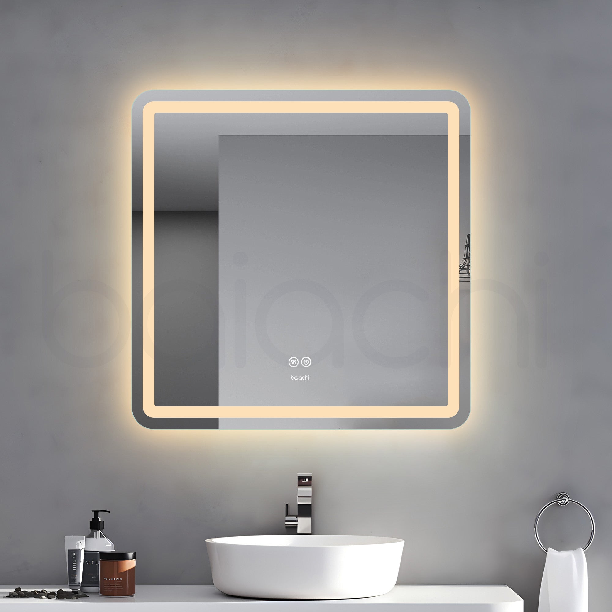 Baiachi 750x750 LED Square Frameless Mirror