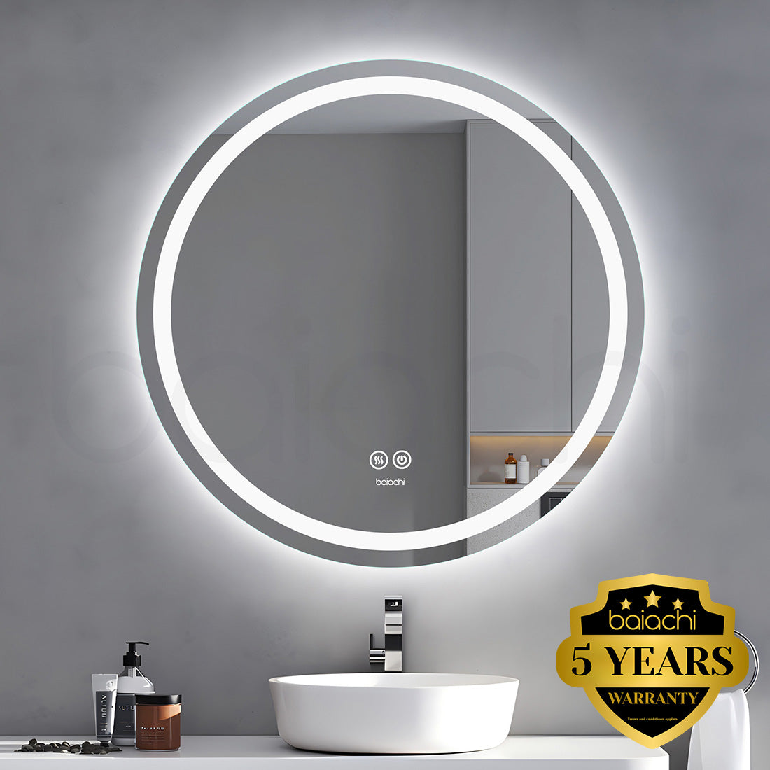 Baiachi Otus LED Round 900mm Frameless Mirror
