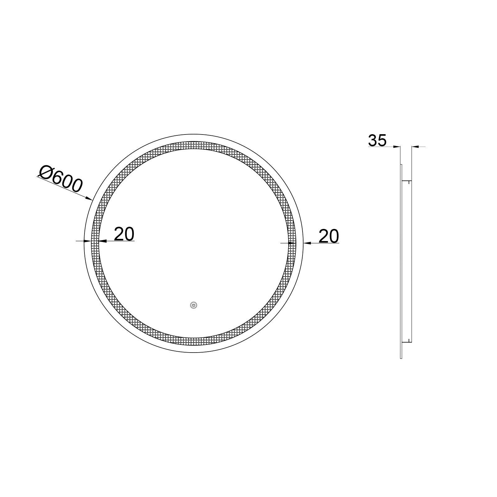 Baiachi Otus LED Round 900mm Frameless Mirror