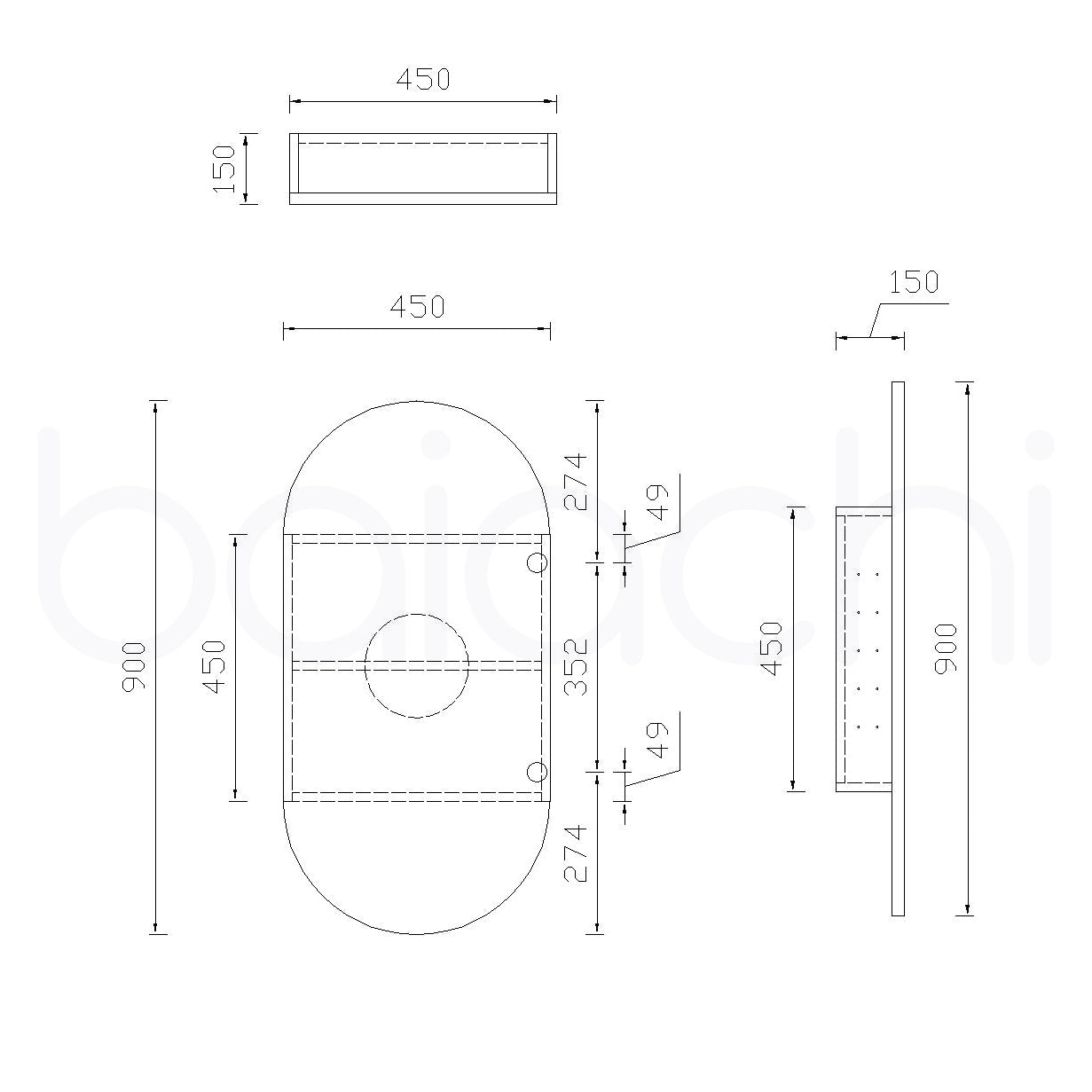 Baiachi Aloomba Bathroom Mirror Cabinet 4590