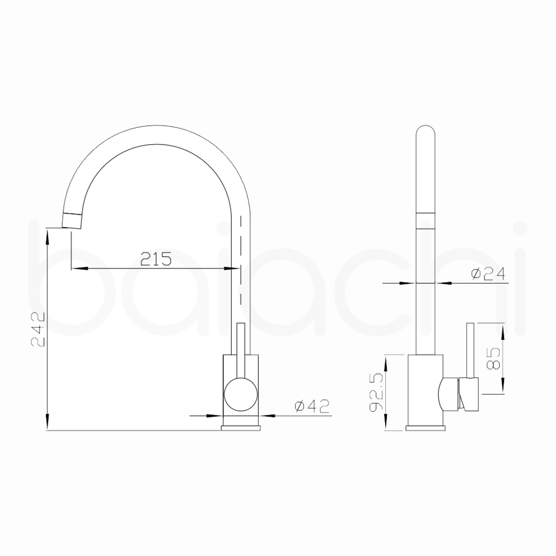 Baiachi Moreton Trade Series Sink Mixer Brushed Nickel