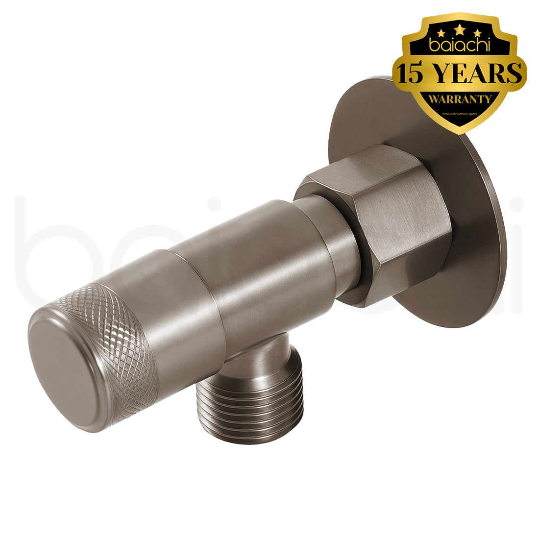 Baiachi Shattaf Loose Nut Mini Cistern Stop Stainless Steel Quarter Turn with Backflow Valve PVD Antique Brass