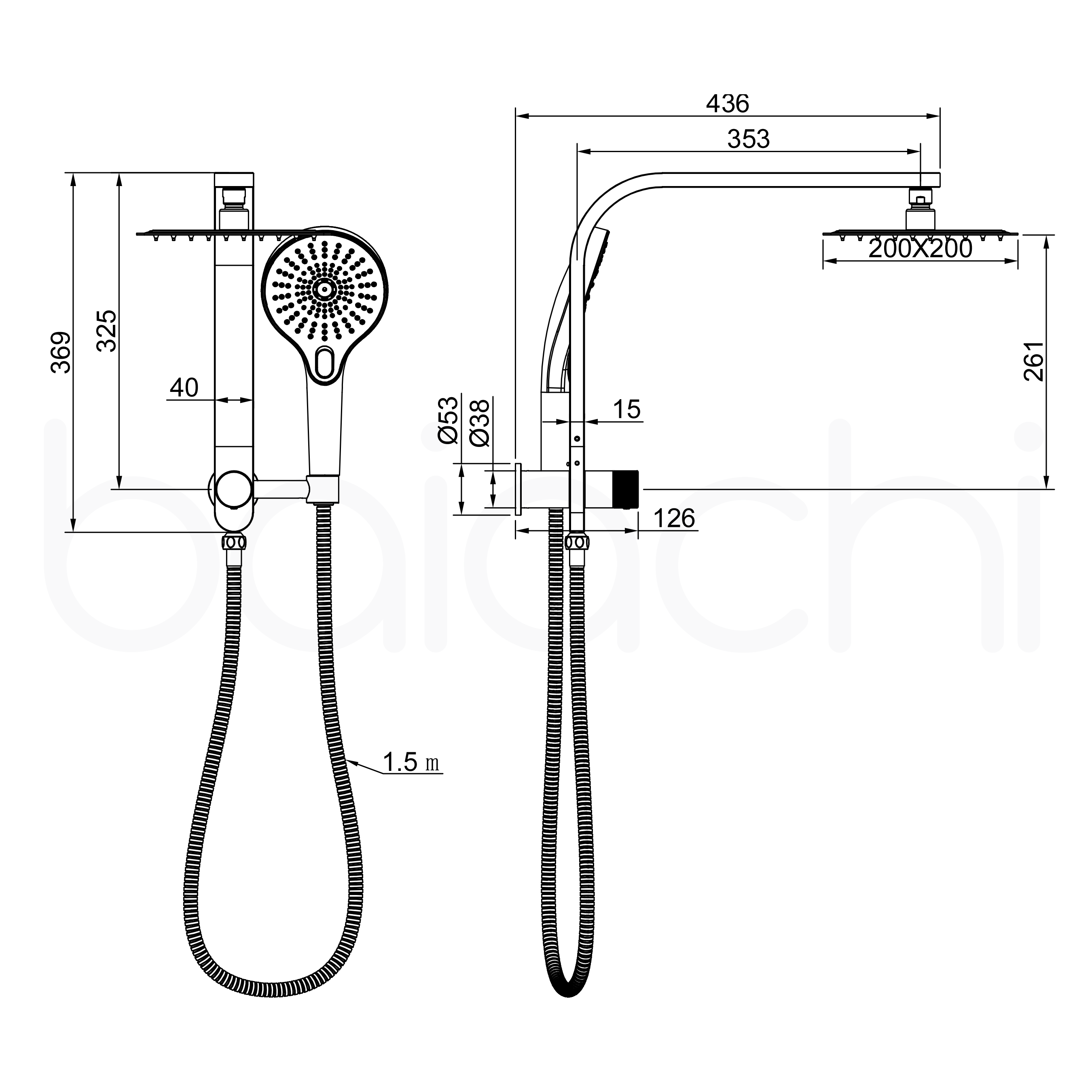 Noosa Multi Function Shower Matte Black