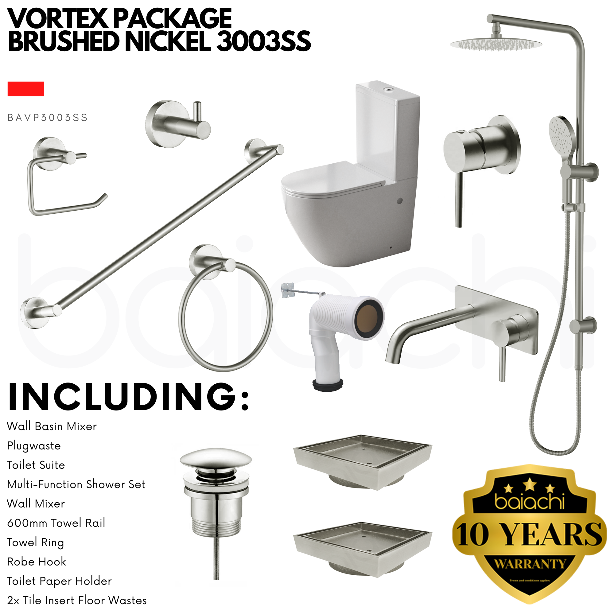VORTEX PACKAGE BRUSHED NICKEL 3003SS