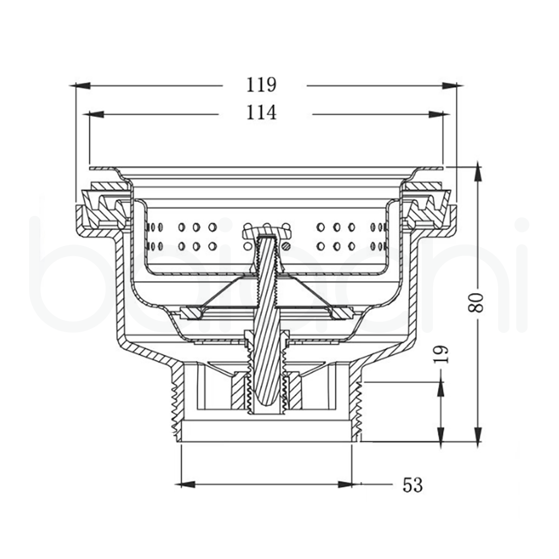 Baiachi Kitchen Sink Waste Trap Gun Metal