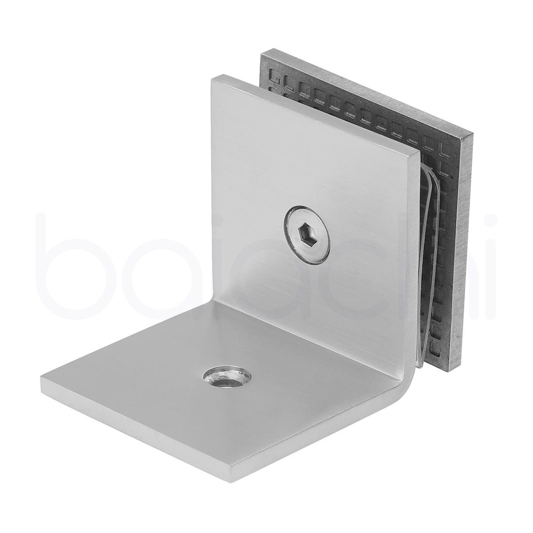 Baiachi 1000mm Arched Glass Fixed Panel Shower Screen Brushed Nickel