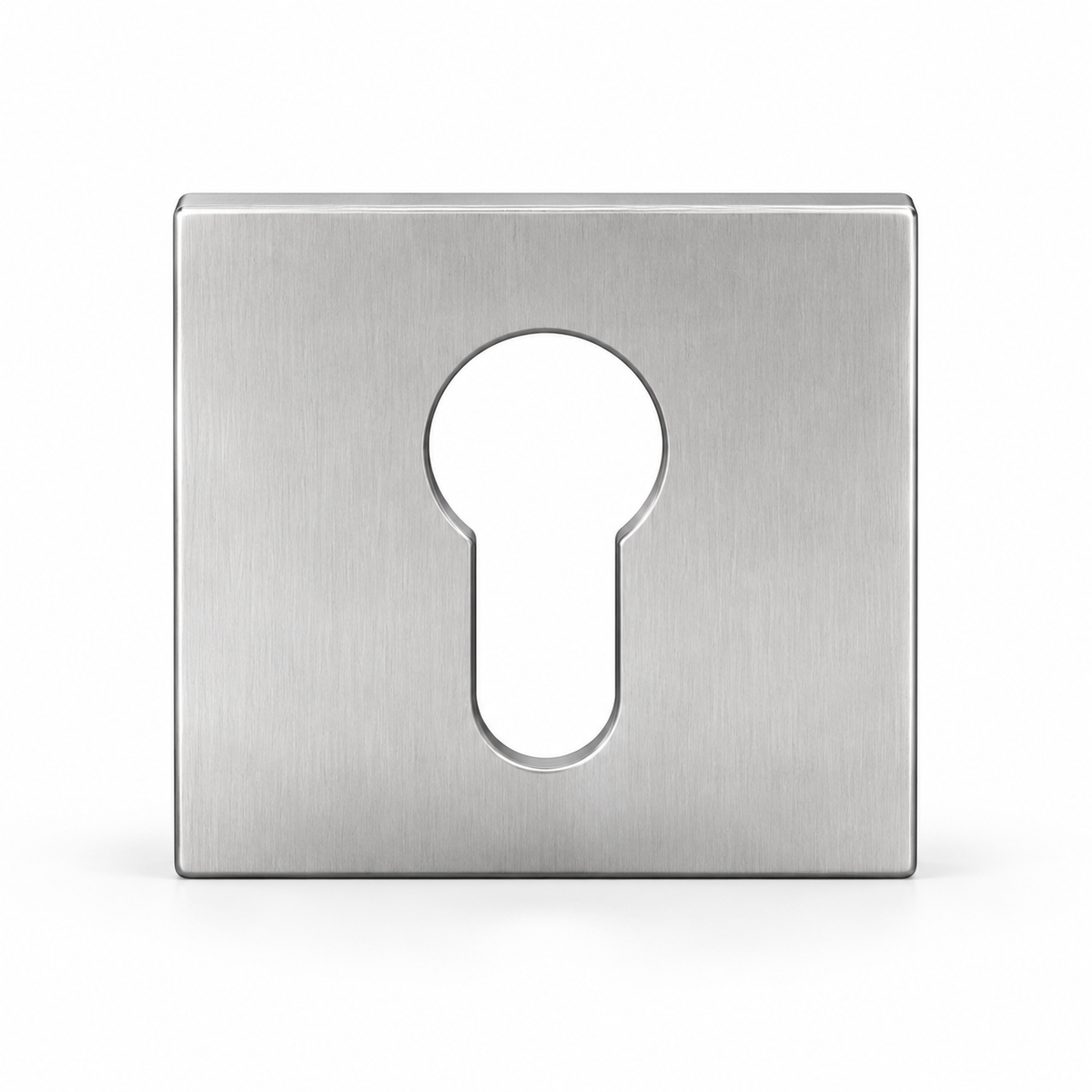N2LOK Square Euro Cylinder Escutcheon Satin Chrome