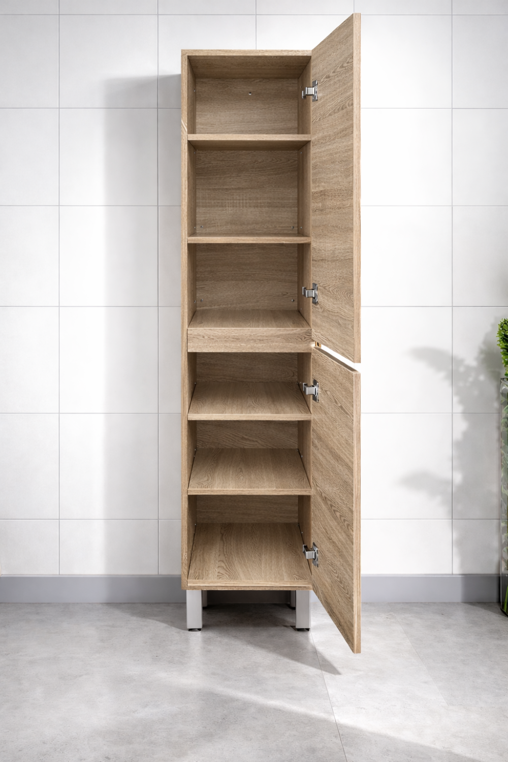 Baiachi Vellena Plywood Prime Oak Bathroom Tallboy