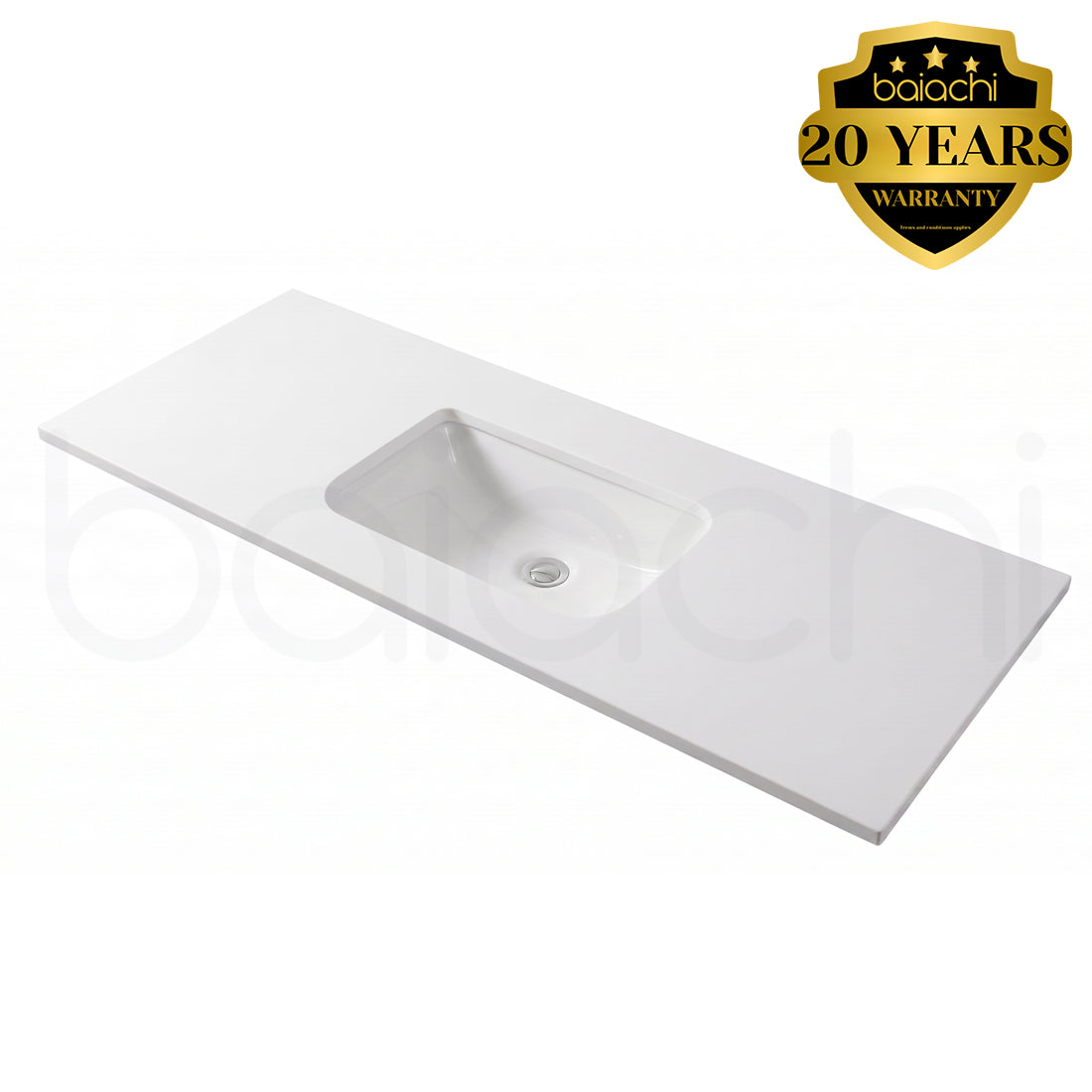 Baiachi 900mm White Quartz with Undercounter Stone Ceramic Basin