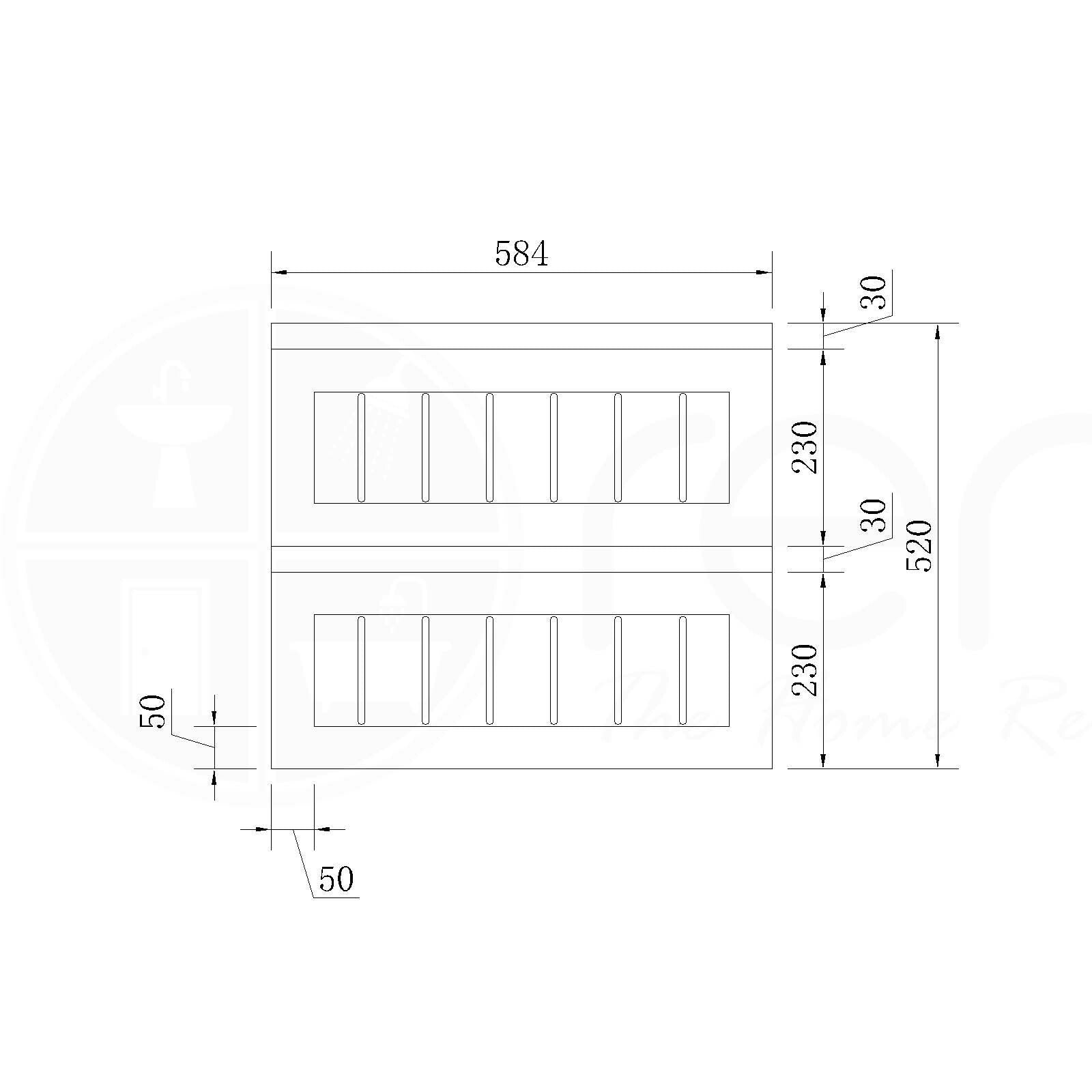 Hampton 600mm PVC Wall Hung Bathroom Vanity Ceramic Basin