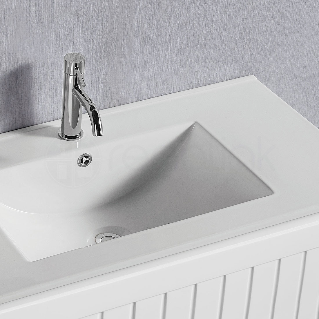 Hampton 750mm PVC Wall Hung Bathroom Vanity Ceramic Basin