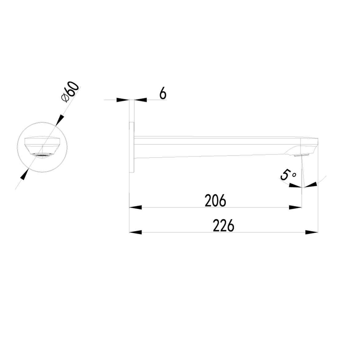 Sulu II Bath Spout Matte Black