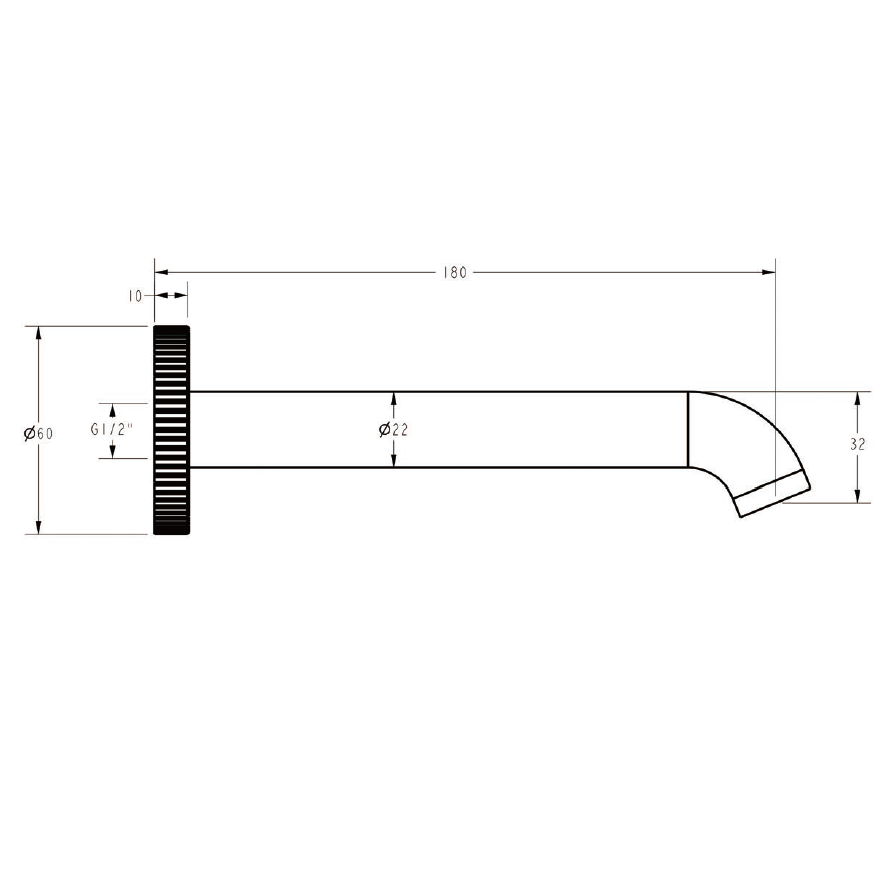 Linie Bath Spout Matte Black