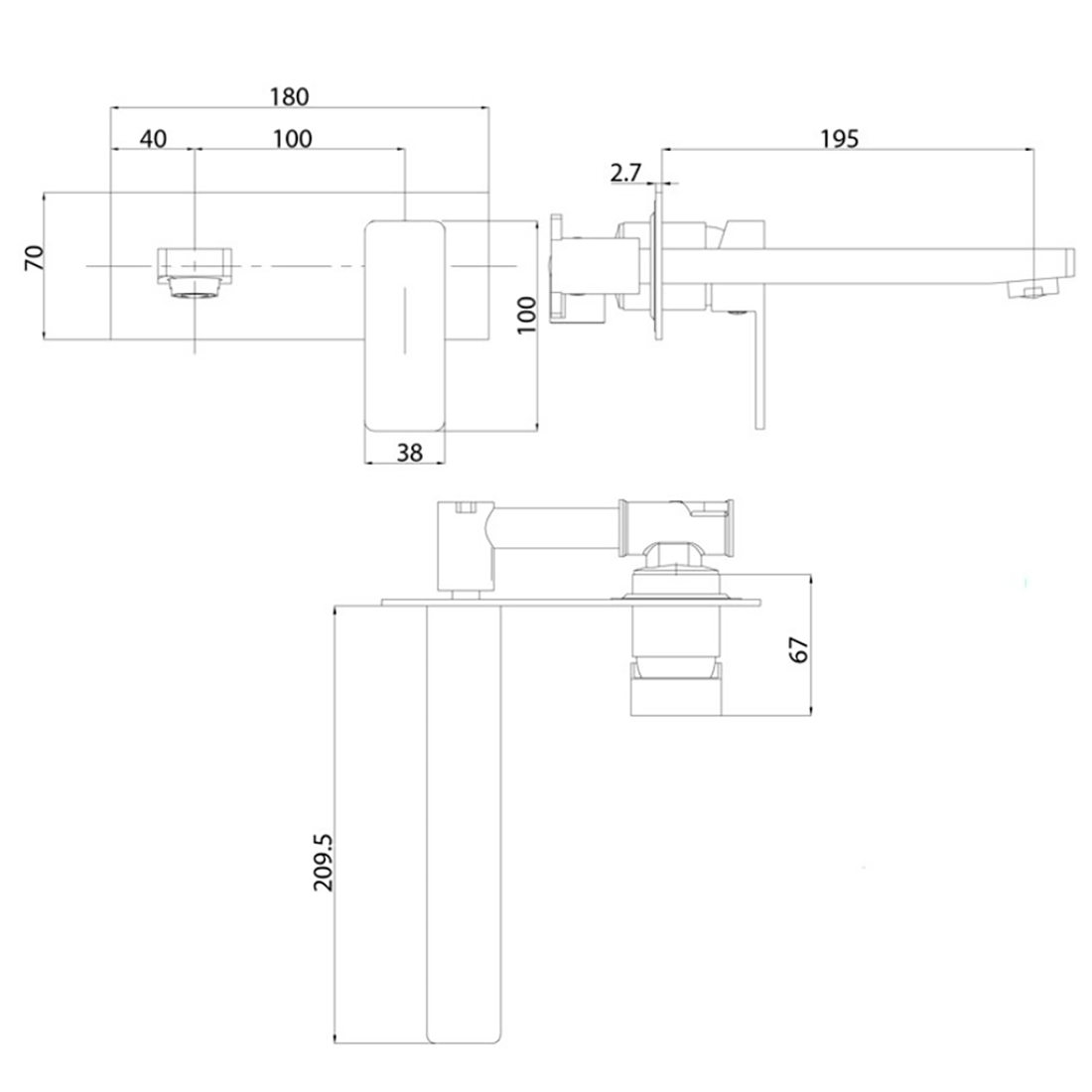 Ikon Ceram Wall Mixer With Spout Chrome
