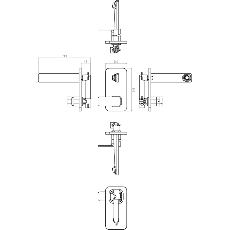Ikon Seto Wall Mixer With Spout Chrome