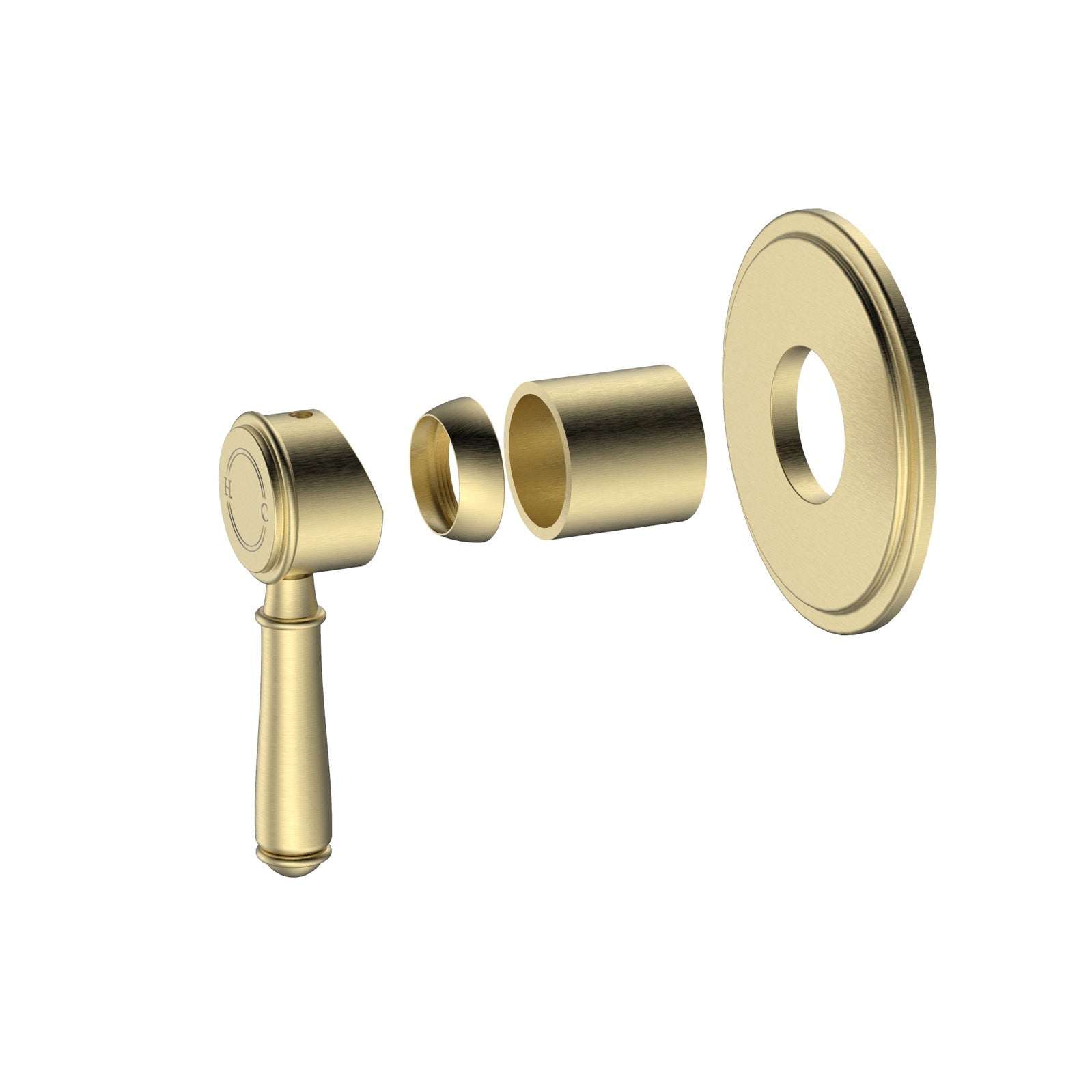 Ikon Clasico Wall Mixer Brushed Gold