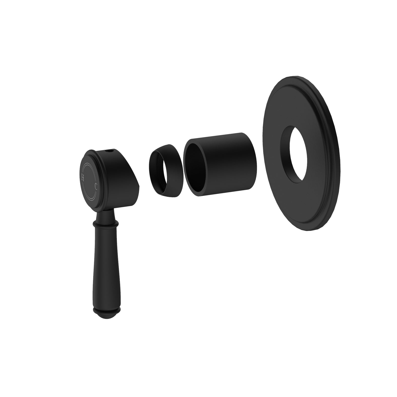 Ikon Clasico Wall Mixer Matte Black