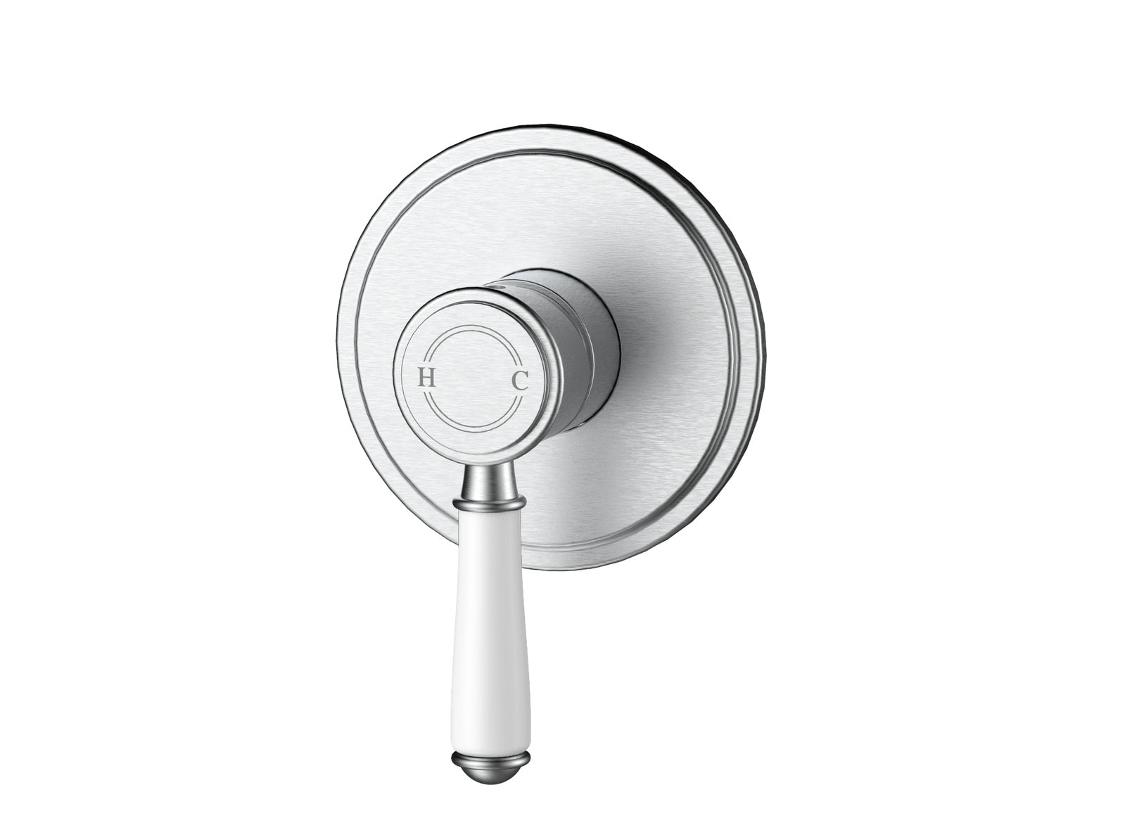 Ikon Clasico Ceramic Handle Wall Mixer Brushed Nickel