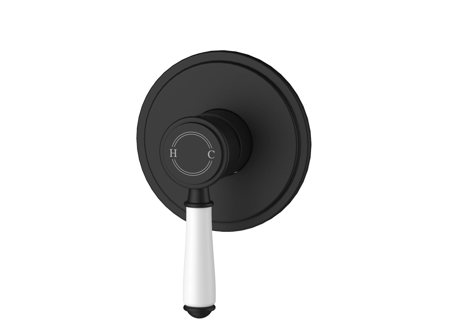 Ikon Clasico Ceramic Handle Wall Mixer Matte Black