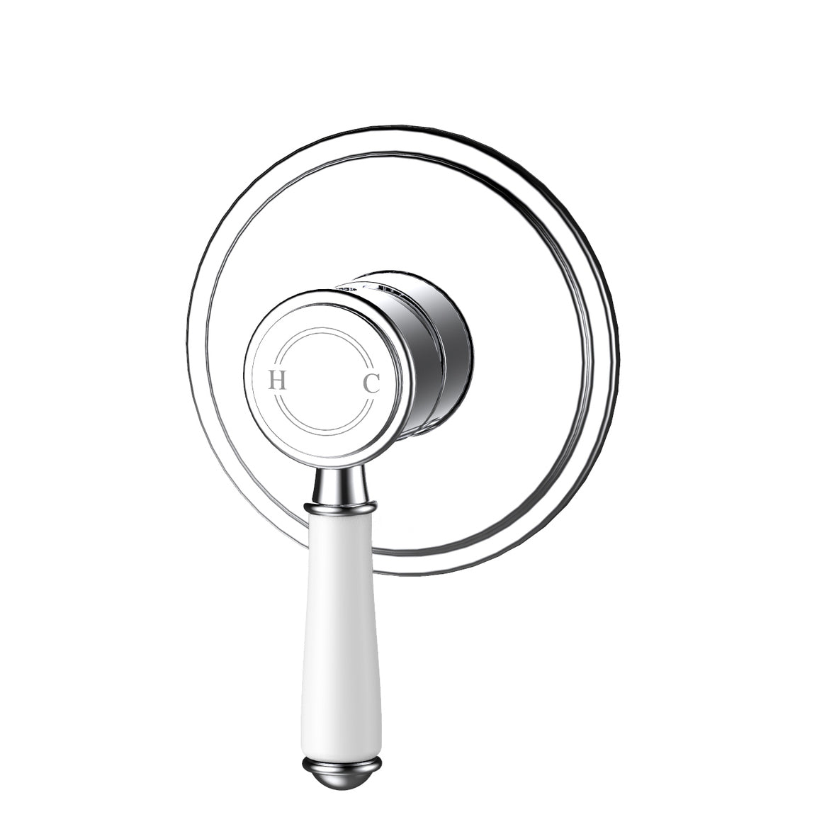 Ikon Clasico Ceramic Handle Wall Mixer Chrome