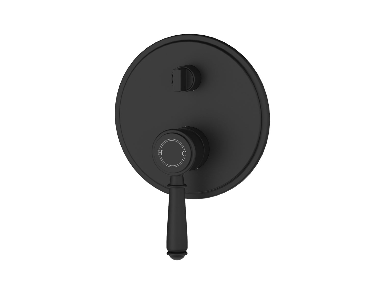 Ikon Clasico Wall Mixer With Diverter Matte Black