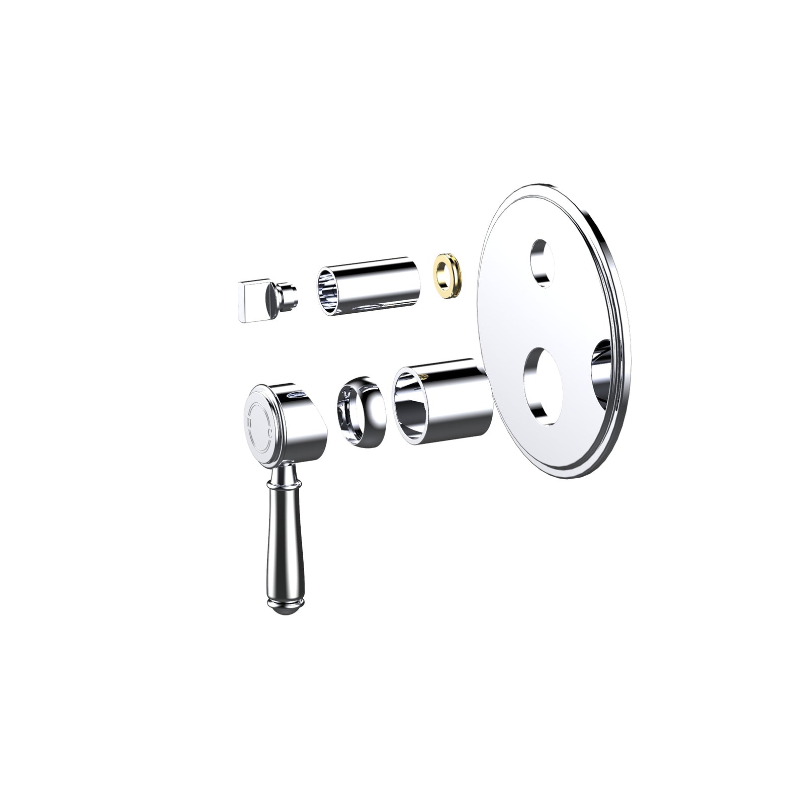 Ikon Clasico Wall Mixer With Diverter Chrome