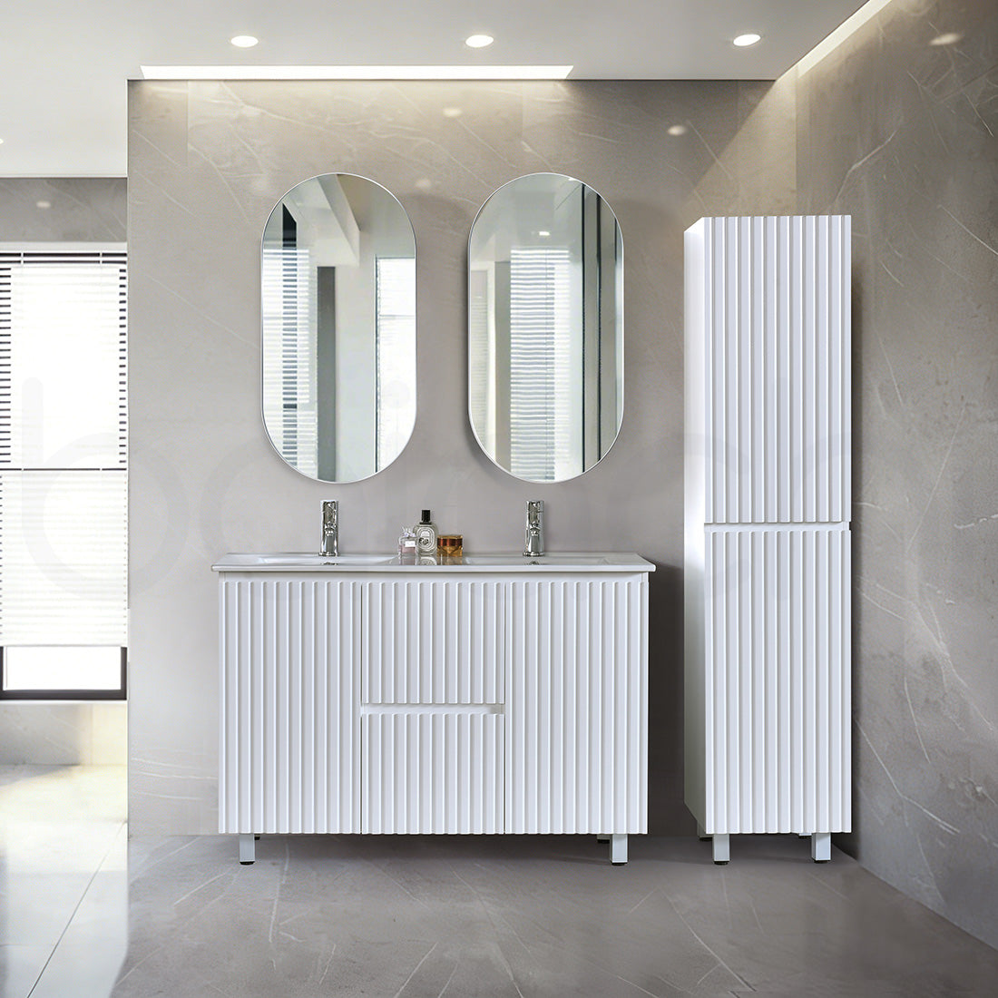 Baiachi Ivana Fluted 1200mm PVC Water Proof Bathroom Vanity Cabinet