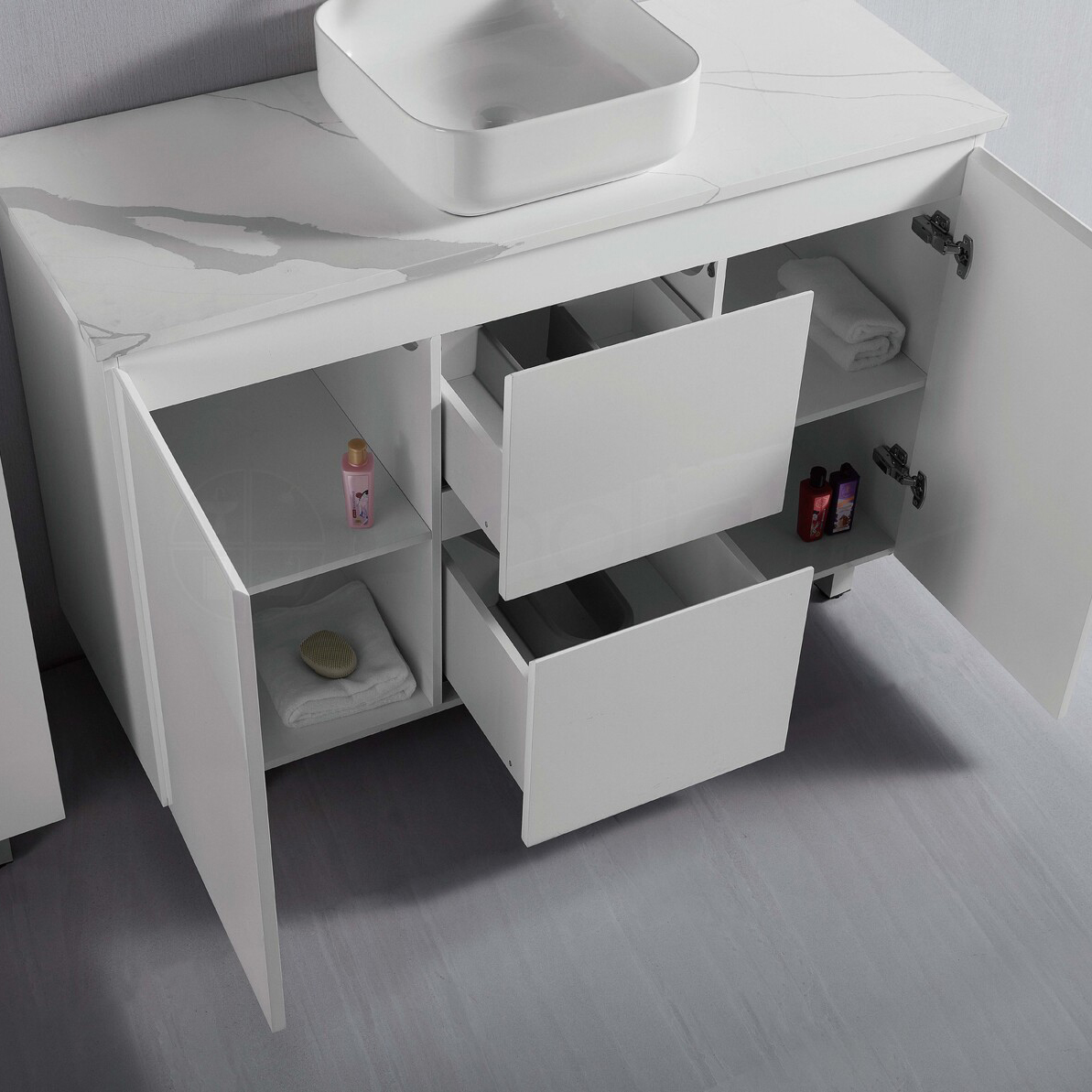 Ivana 1200mm PVC Water Proof Bathroom Vanity Calacatta Quartz Stone