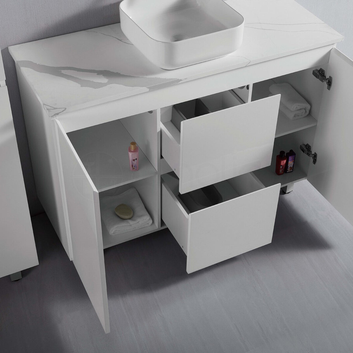 Ivana 1200mm PVC Water Proof Bathroom Vanity Calacatta Quartz Stone