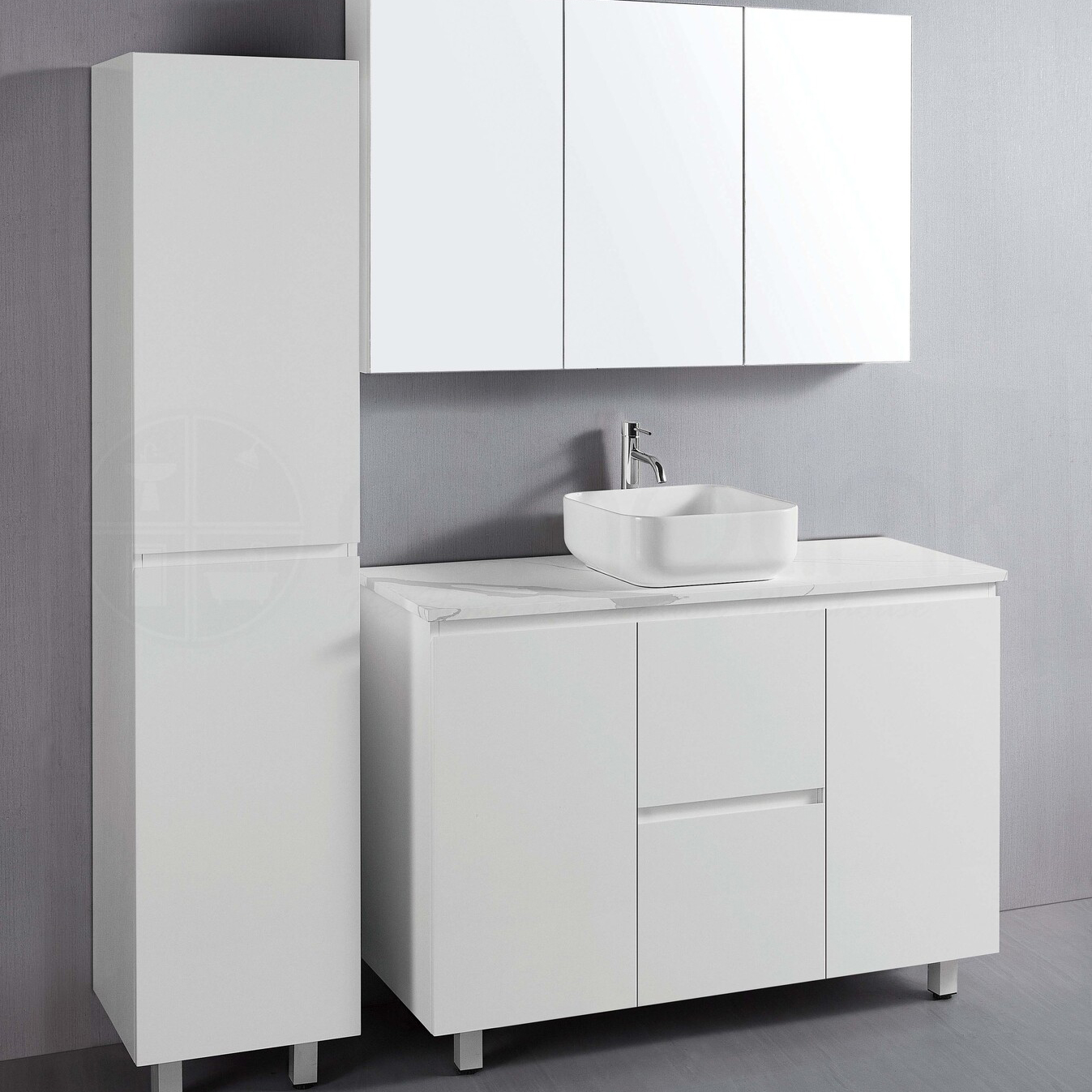 Ivana 1200mm PVC Water Proof Bathroom Vanity Calacatta Quartz Stone