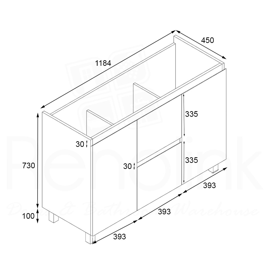 Ivana 1200mm PVC Water Proof Bathroom Vanity White Quartz Stone