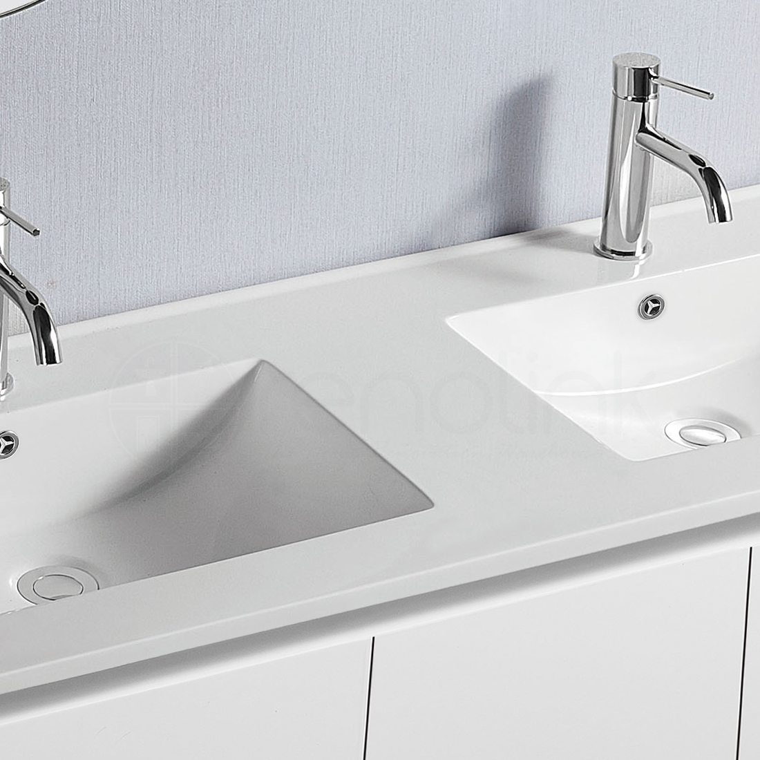 Ivana 1200mm PVC Water Proof Wall Hung Bathroom Vanity Double Ceramic Basin