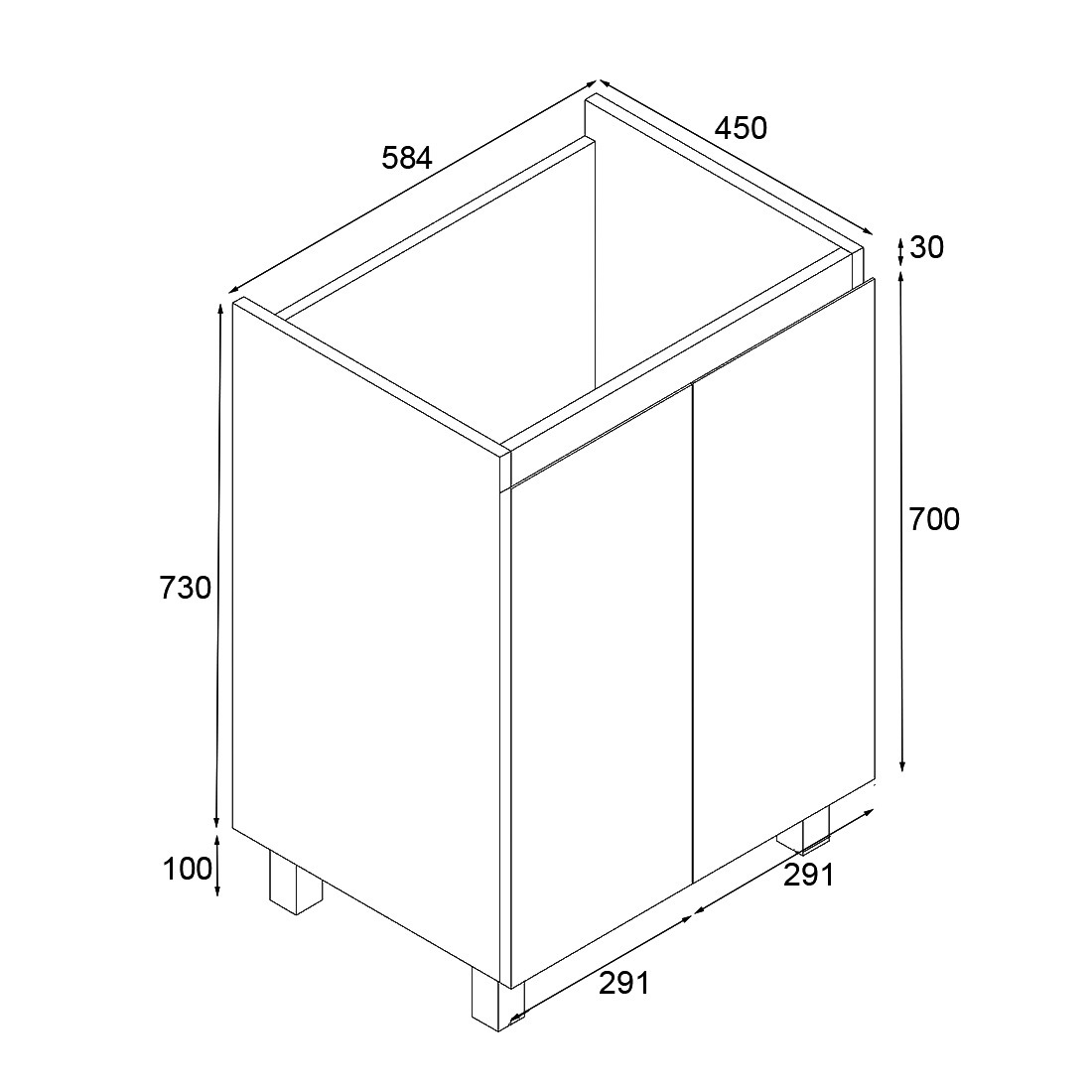 Ivana 600mm PVC Water Proof Bathroom Vanity Ceramic Basin
