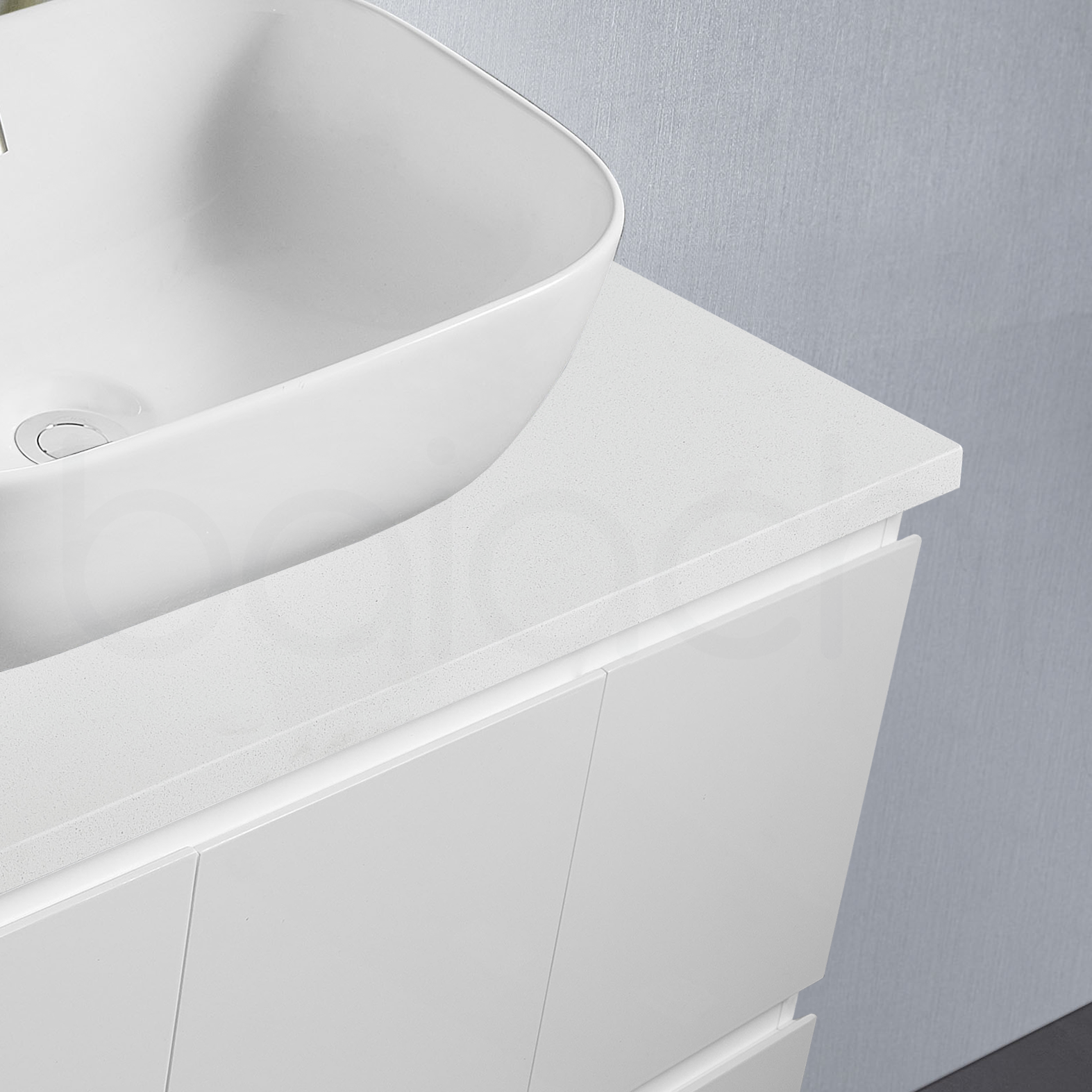 Ivana 750mm PVC Water Proof Bathroom Vanity Right Drawers White Quartz Stone