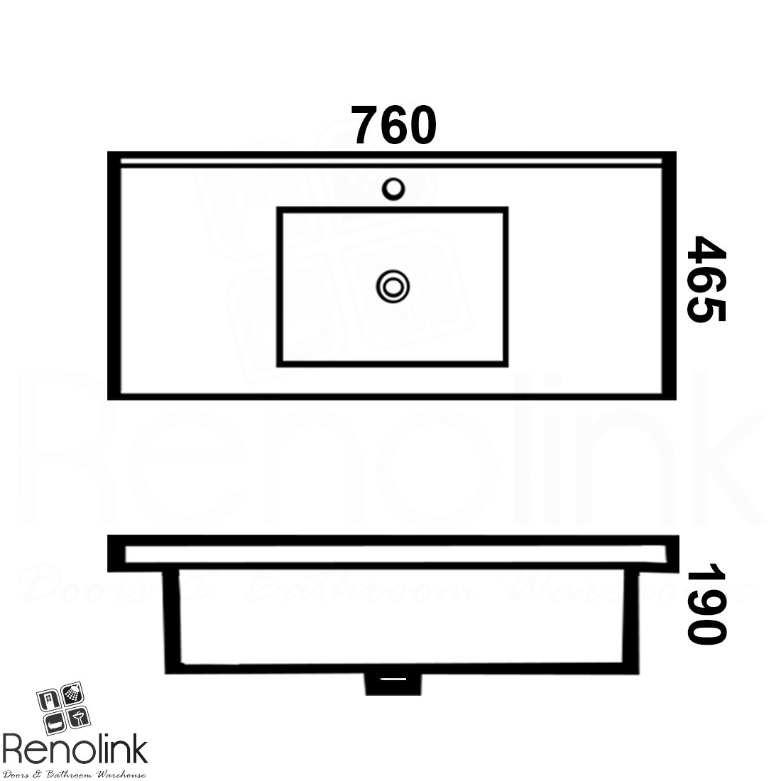 Ivana 750mm PVC Water Proof Wall Hung Bathroom Vanity Right Drawers Ceramic Basin