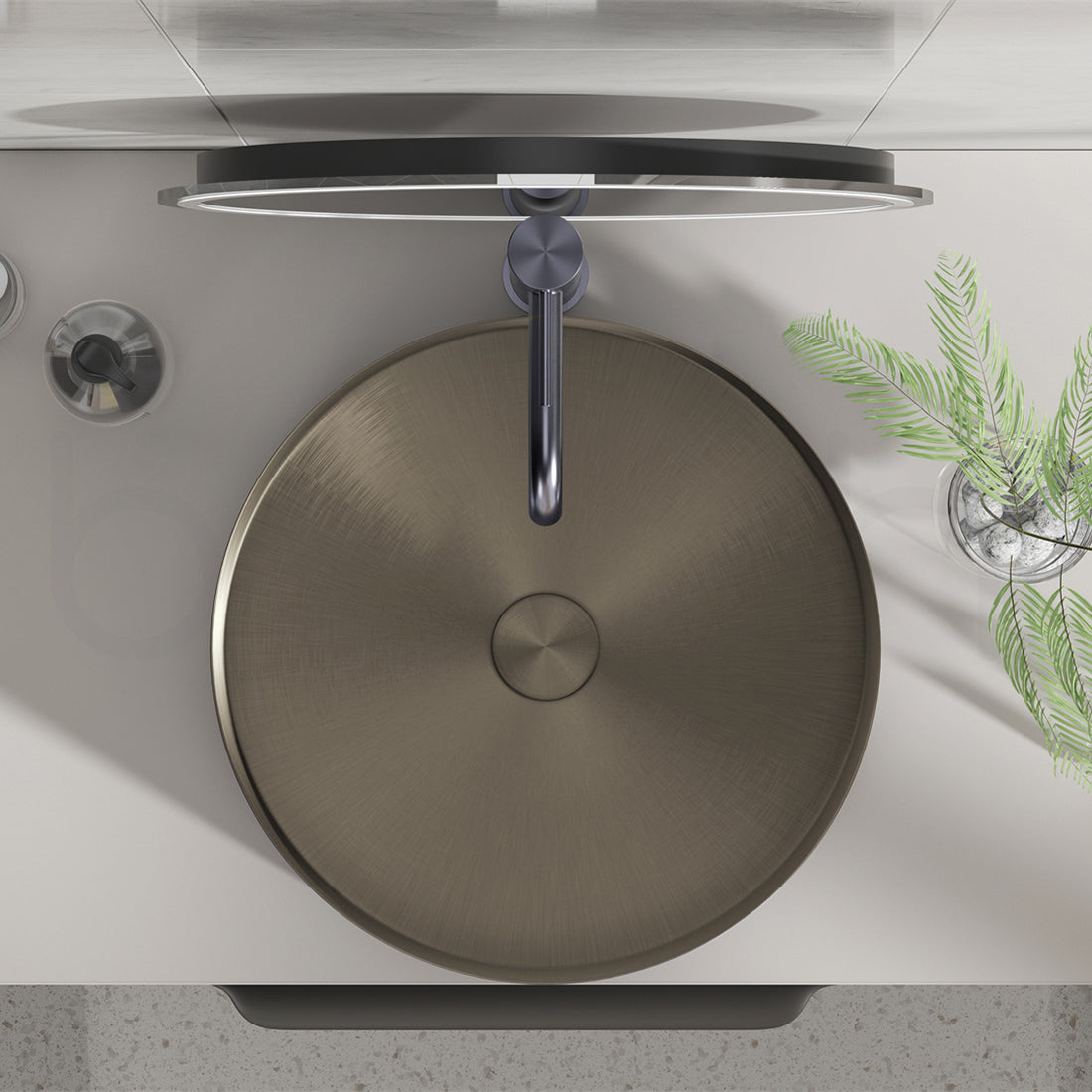 Baiachi 380mm Stainless Steel Antique Brass Above Counter Top Basin