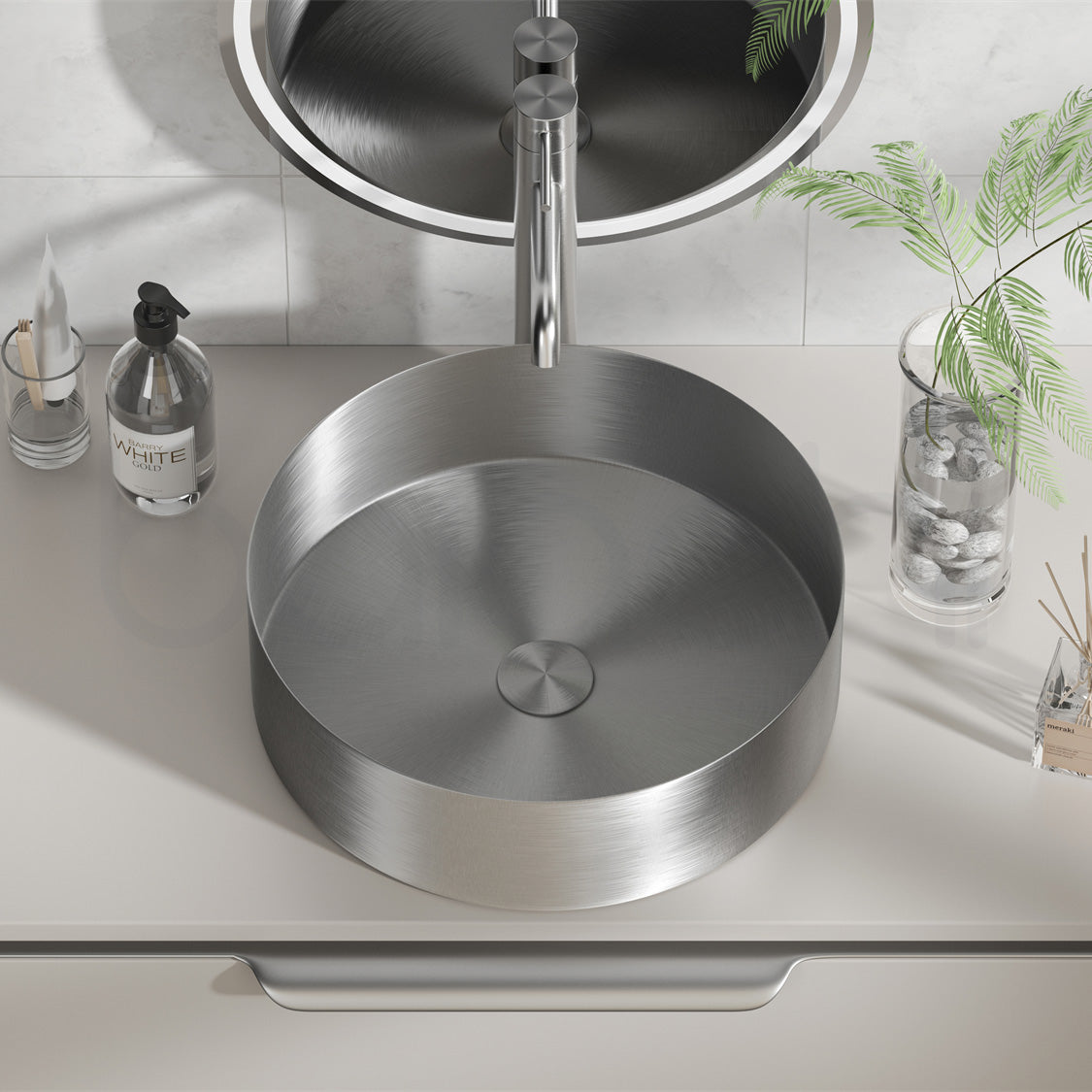 Baiachi 380mm Stainless Steel Above Counter Top Basin