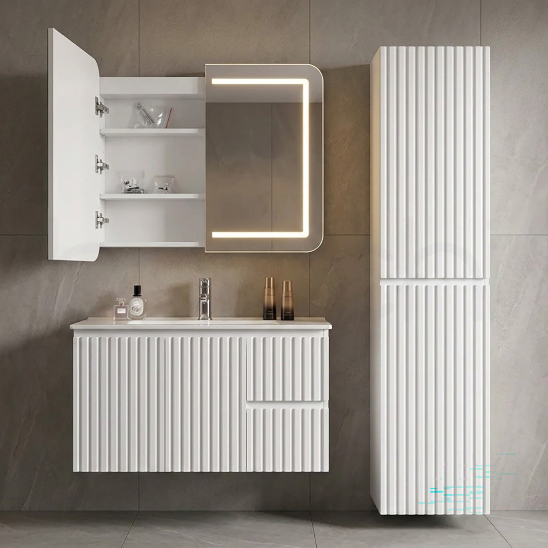 Baiachi 900x750 Round Edge LED Mirror Cabinet
