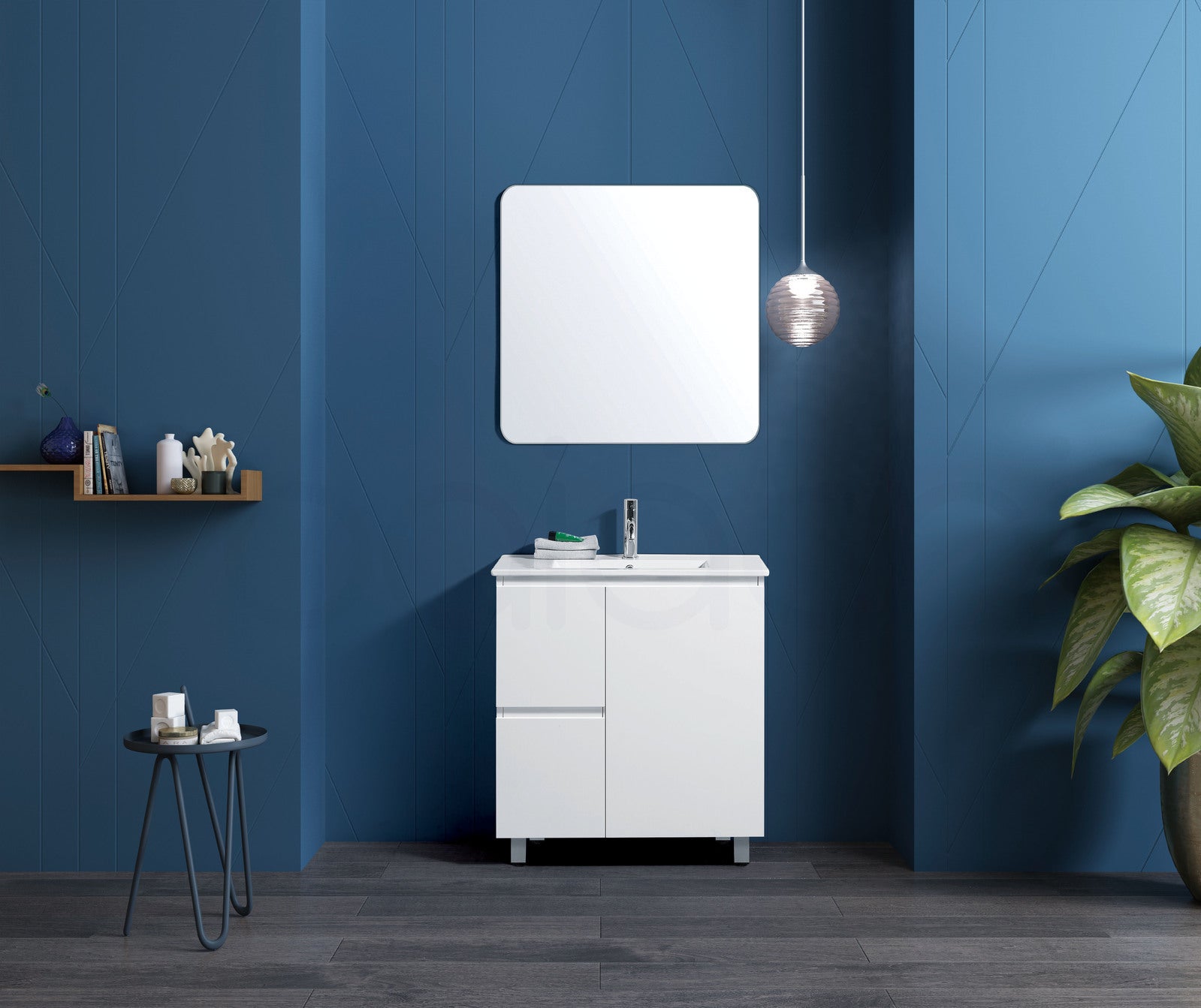 Lucena 750mm Slim Left Drawer PVC Water Proof Bathroom Vanity Cabinet