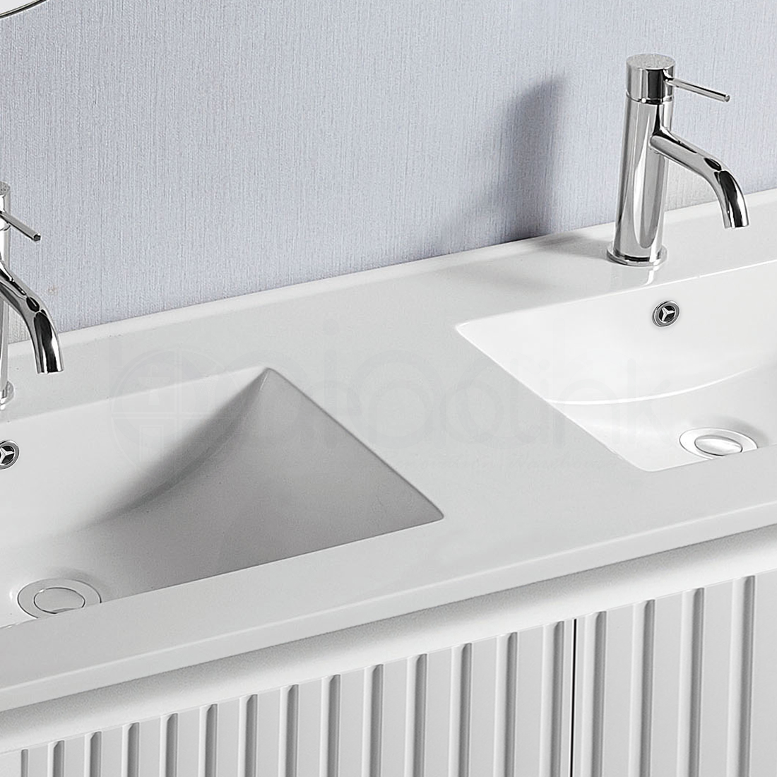 Oslo 1500mm PVC Wall Hung Bathroom Vanity Double Poly Marble Basin