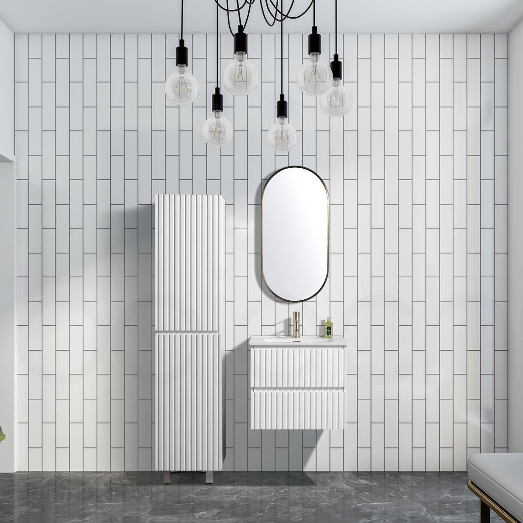 Oslo 600mm PVC Wall Hung Bathroom Vanity Ceramic Basin