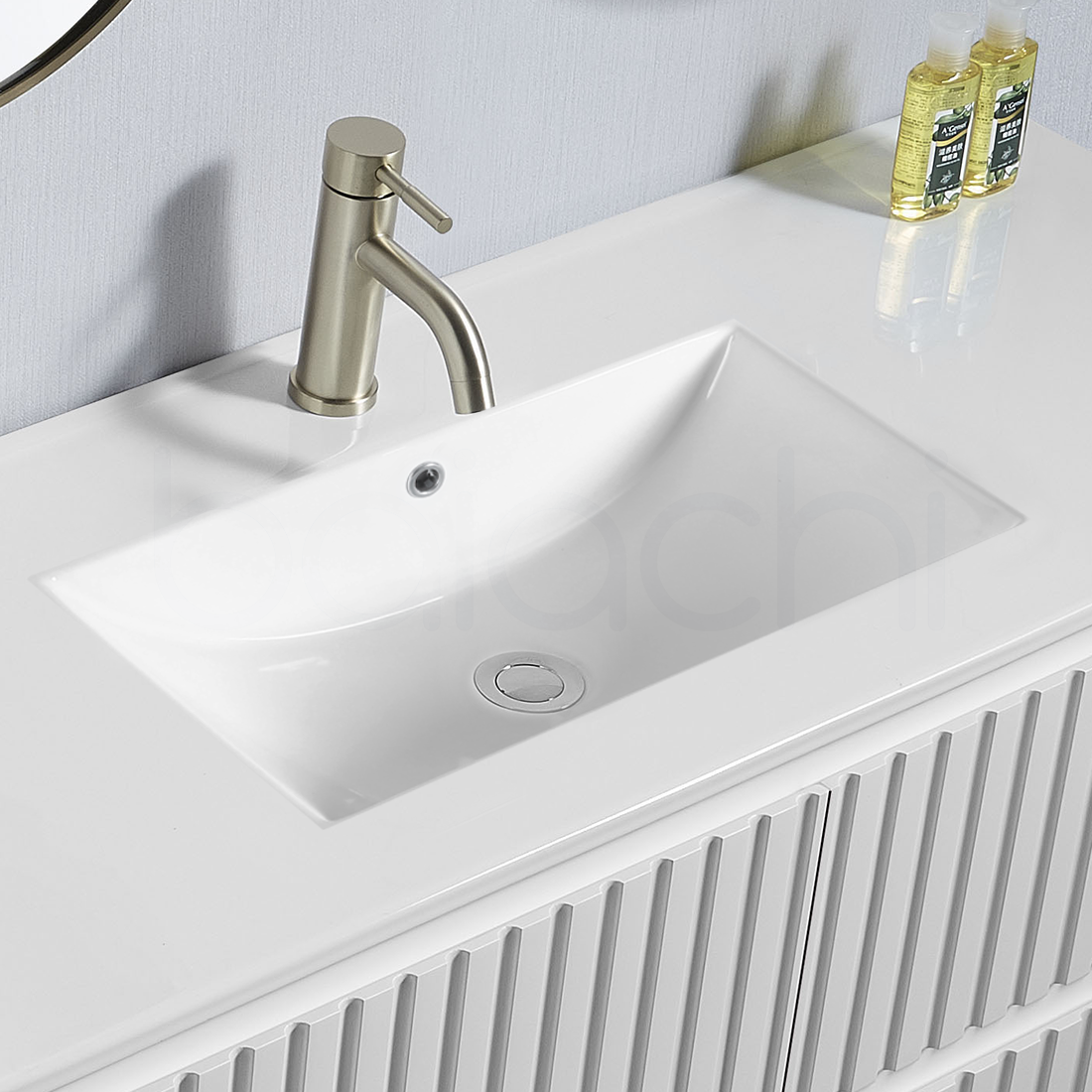 Baiachi Ivana Fluted 1200mm PVC Water Proof Bathroom Vanity Ceramic Basin