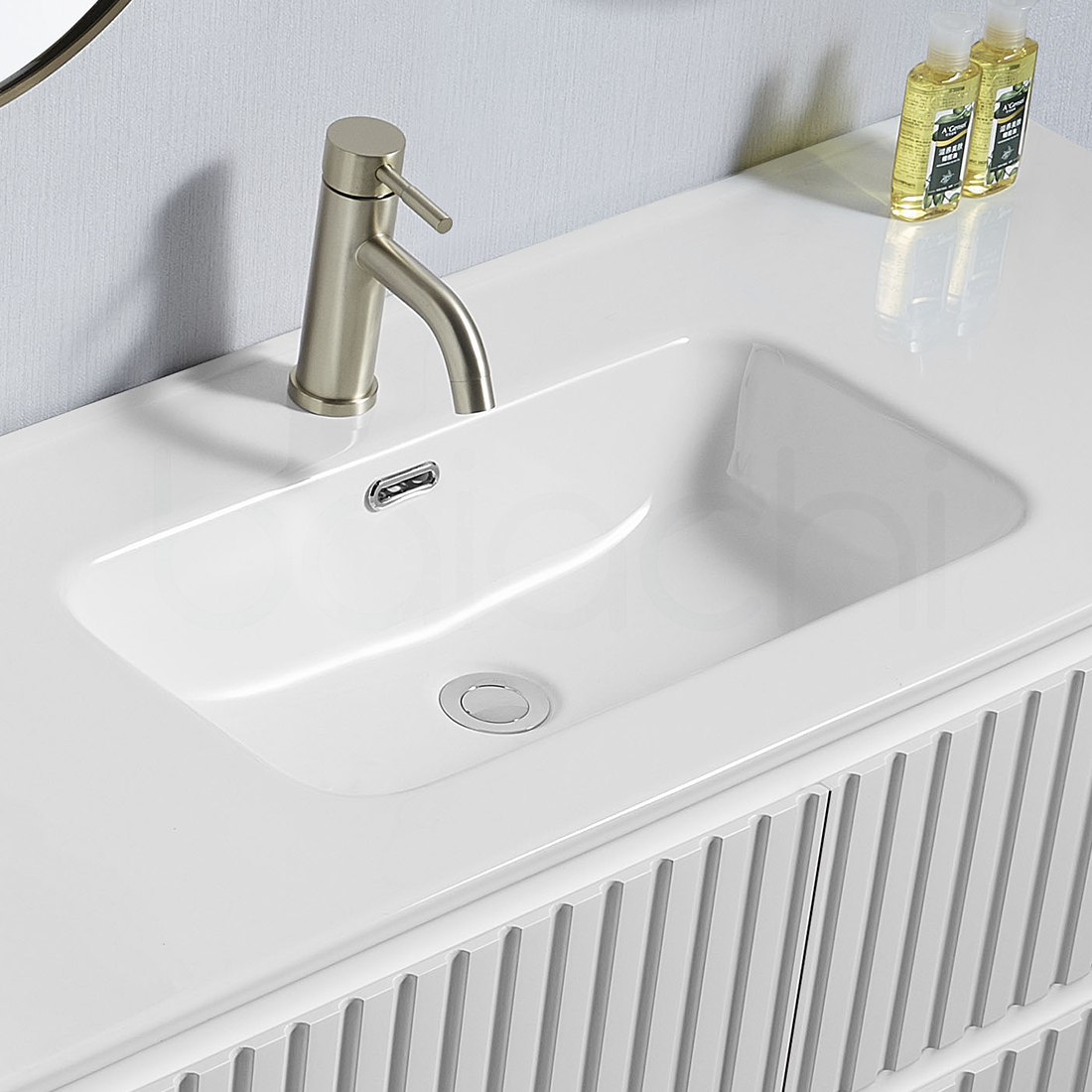 Baiachi Ivana Fluted 1200mm PVC Water Proof Bathroom Vanity Ceramic Basin