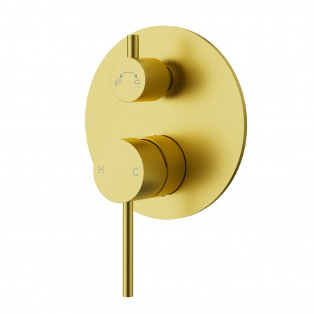 Otus Slimline SS Wall Diverter Mixer Brushed Gold