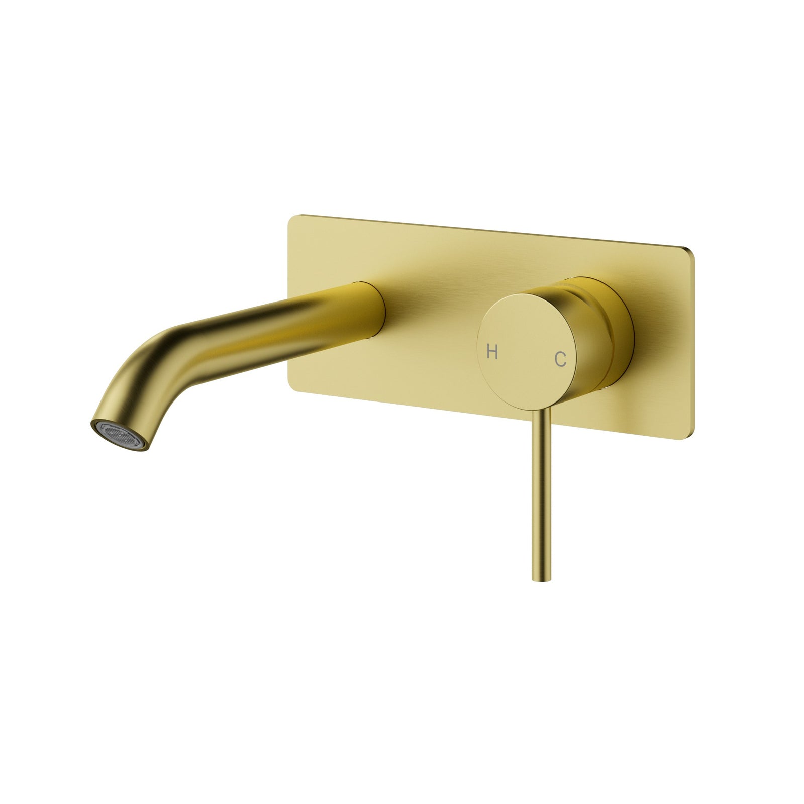 Otus Slimline SS Wall Basin Mixer Brushed Gold